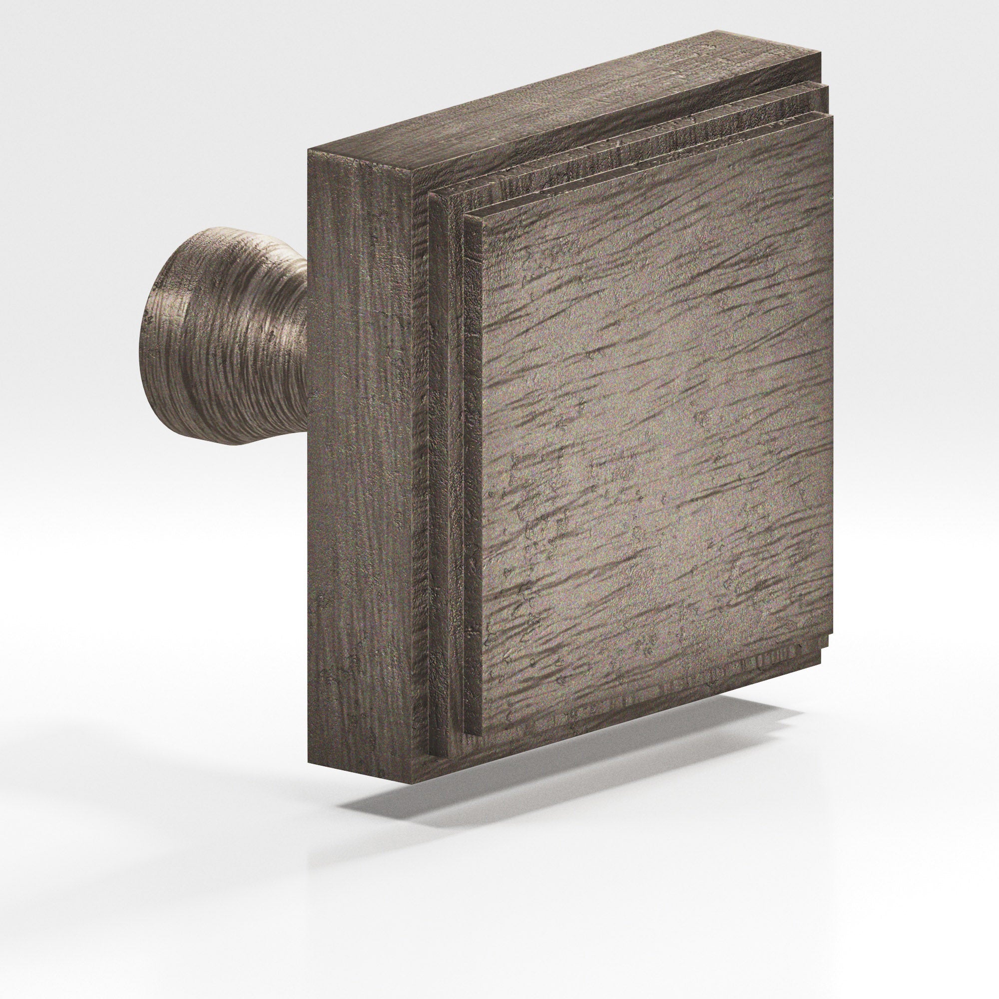 Colonial Bronze Series 625 1.5" Square Stepped Cabinet Knob With Flared Post Distressed Pewter / 1.5"