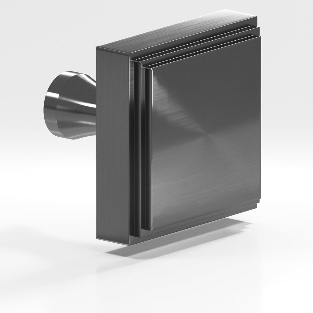 Colonial Bronze Series 625 1.5" Square Stepped Cabinet Knob With Flared Post Graphite / 1.5"
