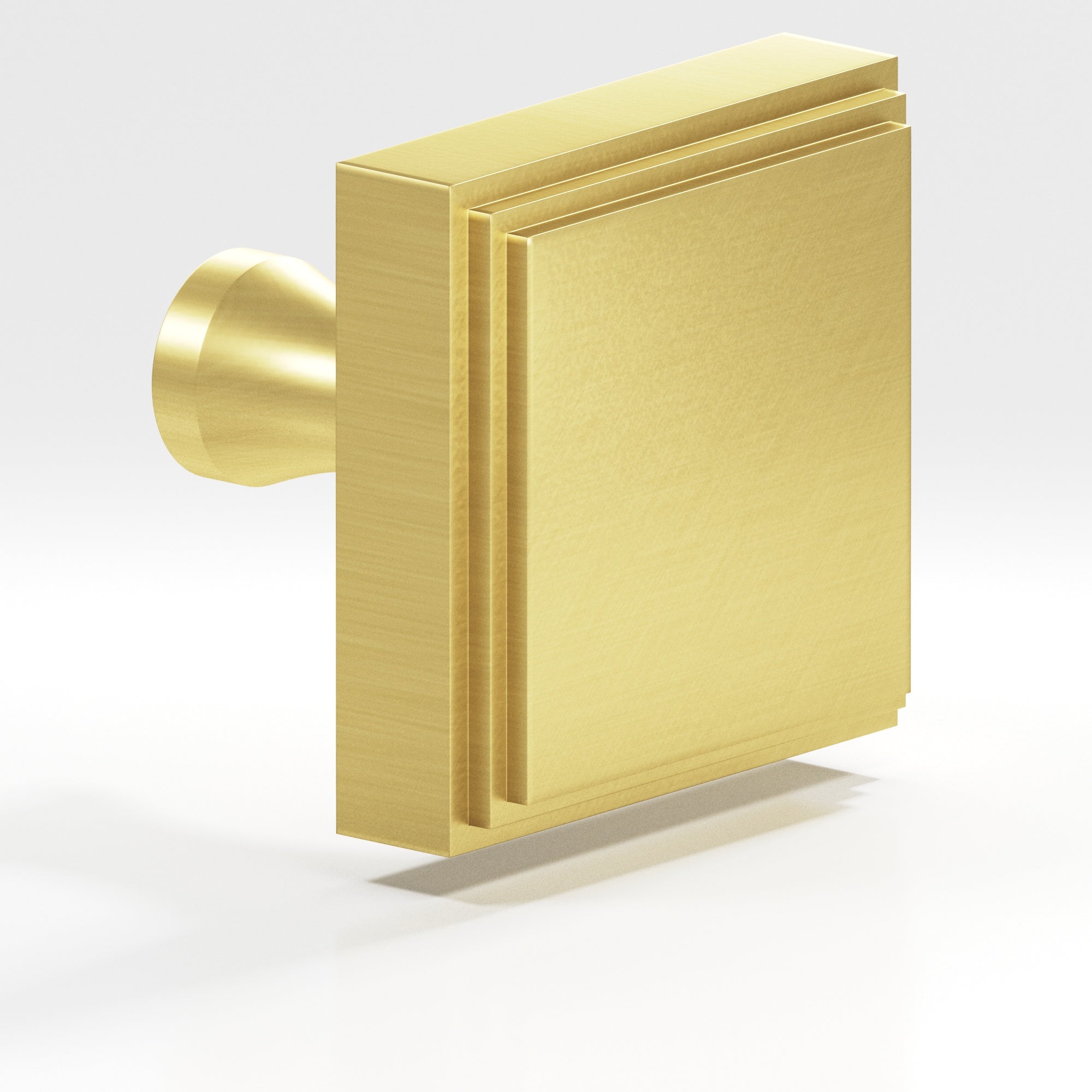 Colonial Bronze Series 625 1.5" Square Stepped Cabinet Knob With Flared Post Matte Satin Brass / 1.5"