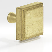 Colonial Bronze Series 625 1.5" Square Stepped Cabinet Knob With Flared Post Distressed Antique Brass / 1.5"
