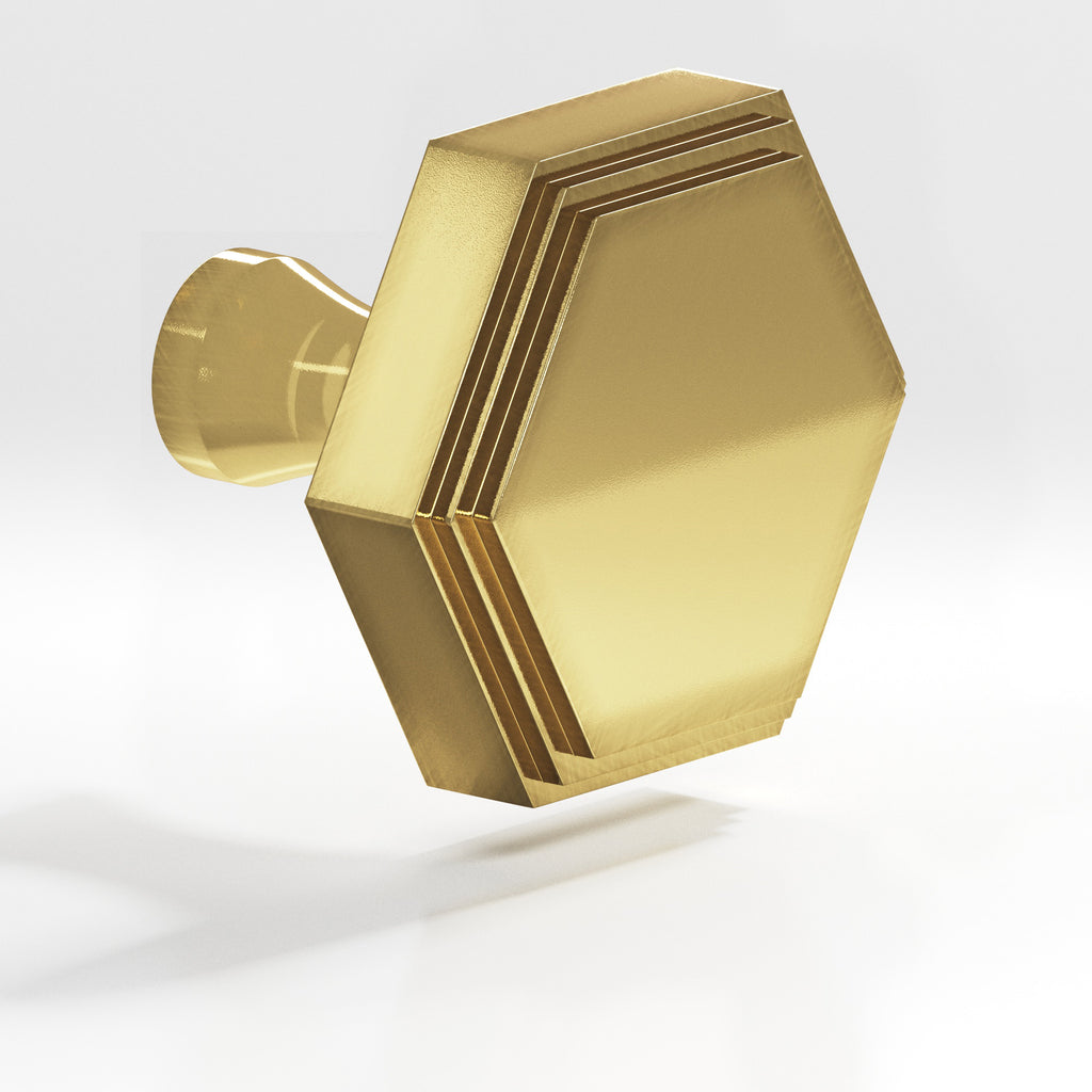 Colonial Bronze Series 626 1" Hexagonal Stepped Cabinet Knob With Flared Post Antique Bronze / 1"