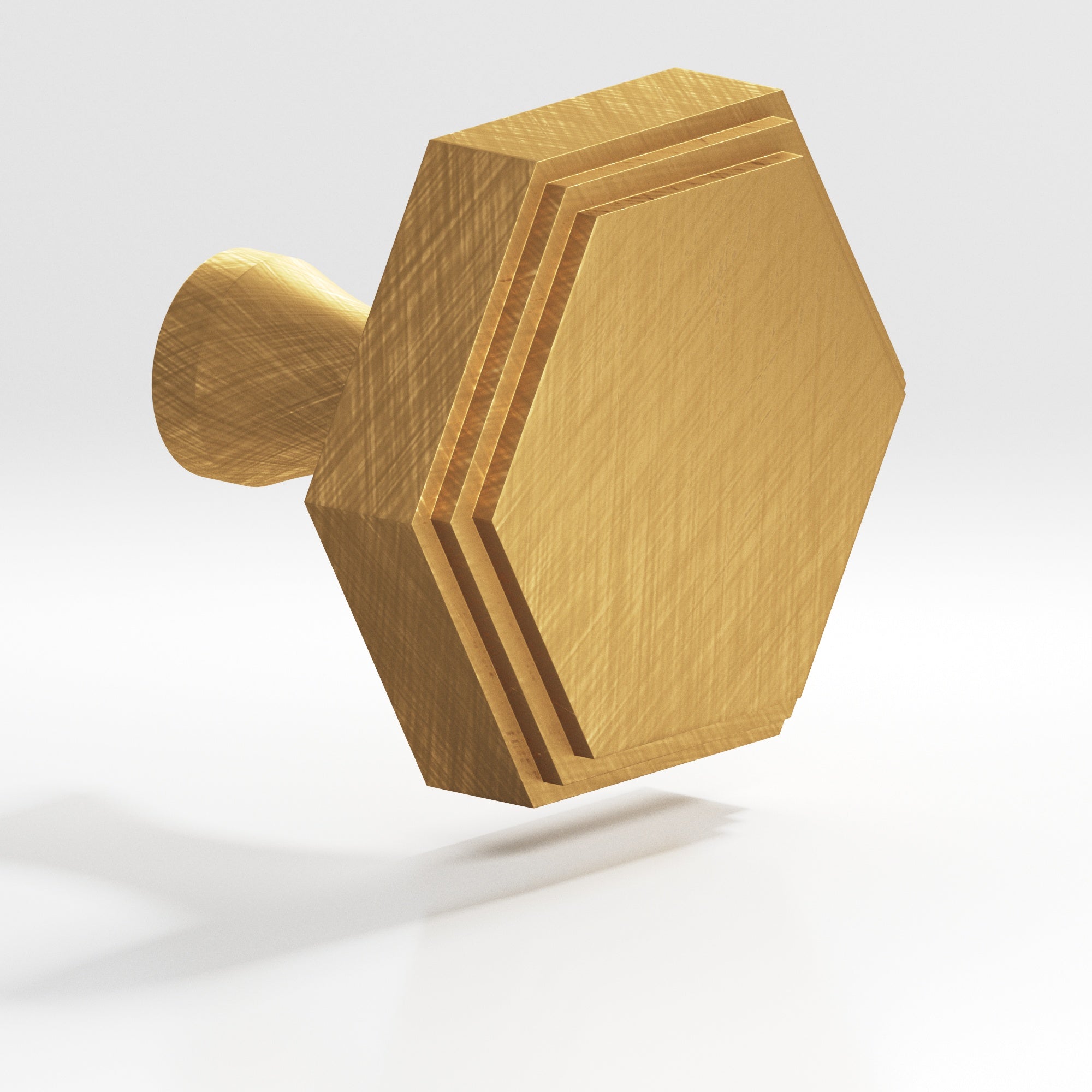 Colonial Bronze Series 627 1.25" Hexagonal Stepped Cabinet Knob With Flared Post Weathered Brass / 1.25"
