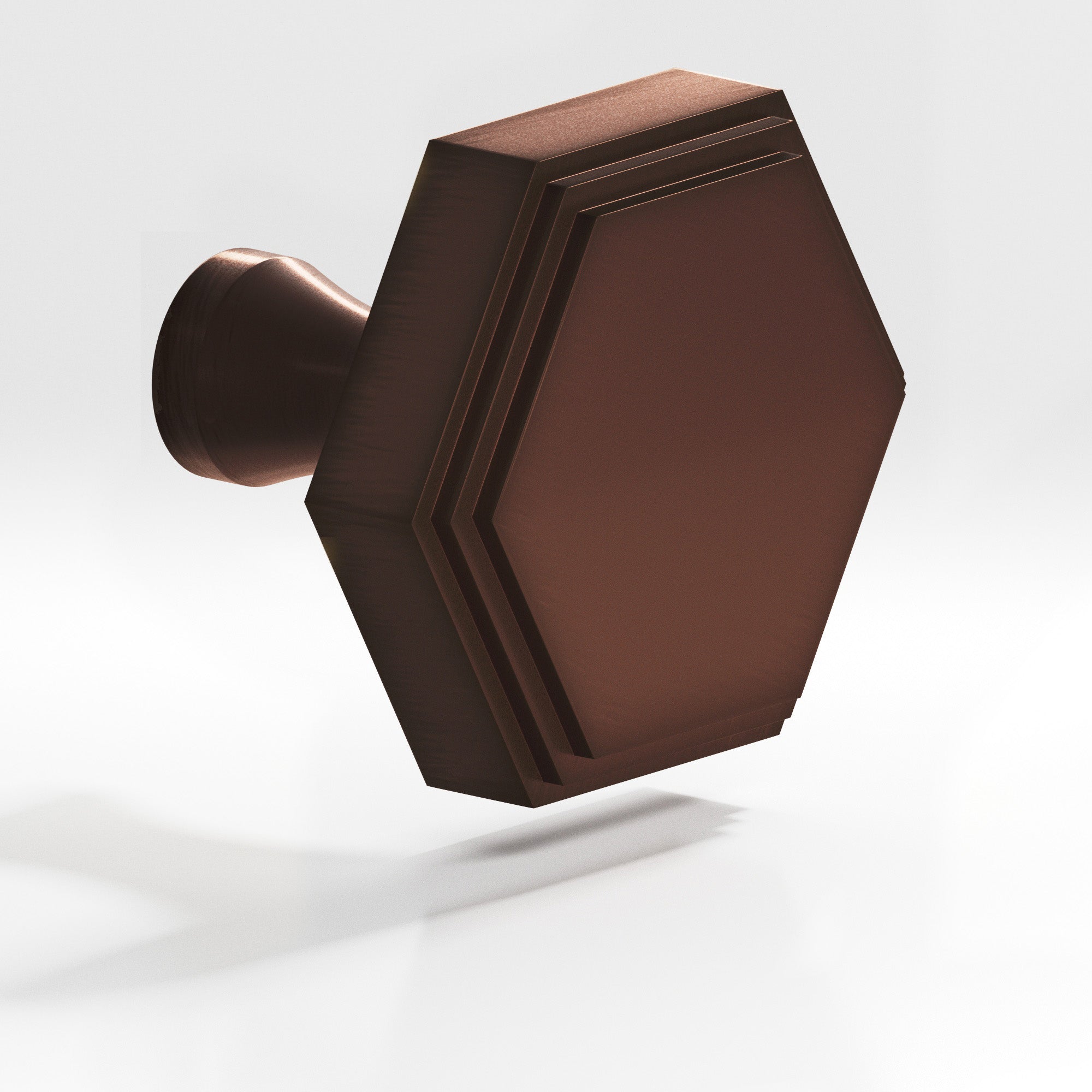 Colonial Bronze Series 627 1.25" Hexagonal Stepped Cabinet Knob With Flared Post Matte Antique Copper / 1.25"