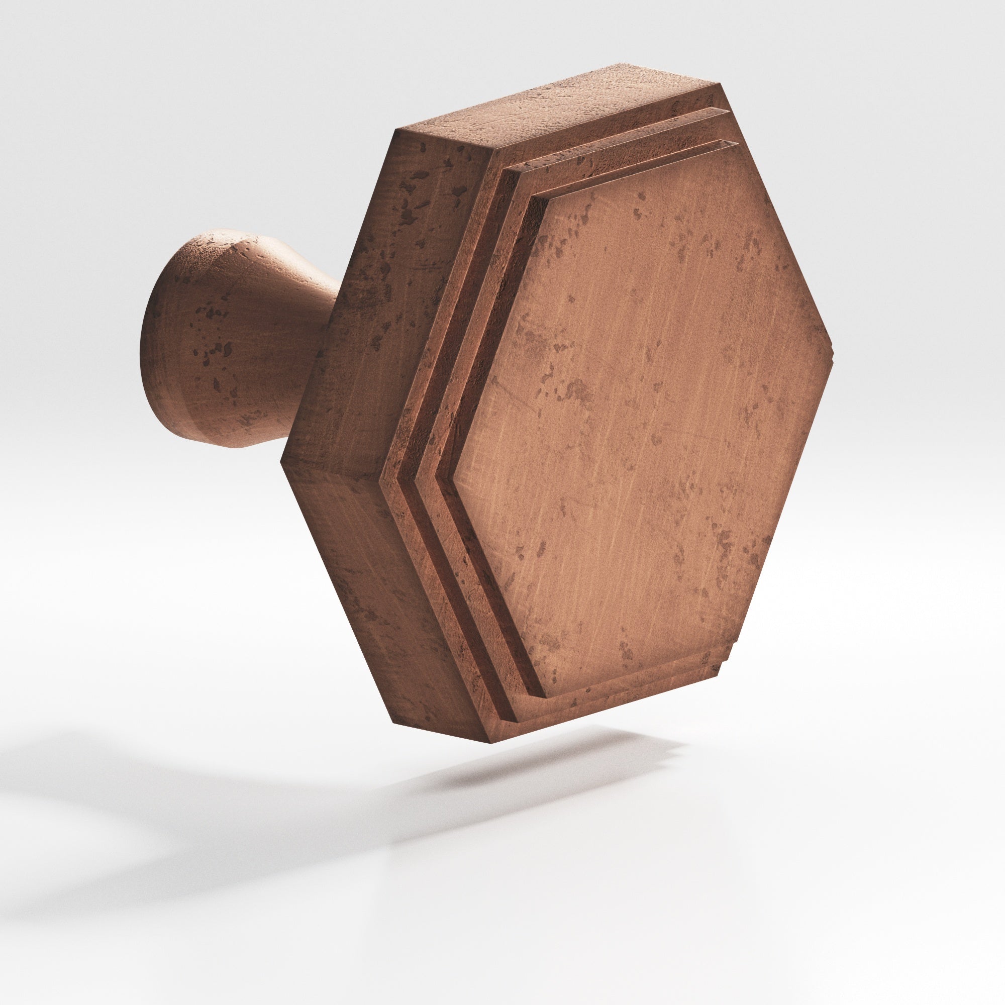 Colonial Bronze Series 627 1.25" Hexagonal Stepped Cabinet Knob With Flared Post Distressed Antique Copper / 1.25"