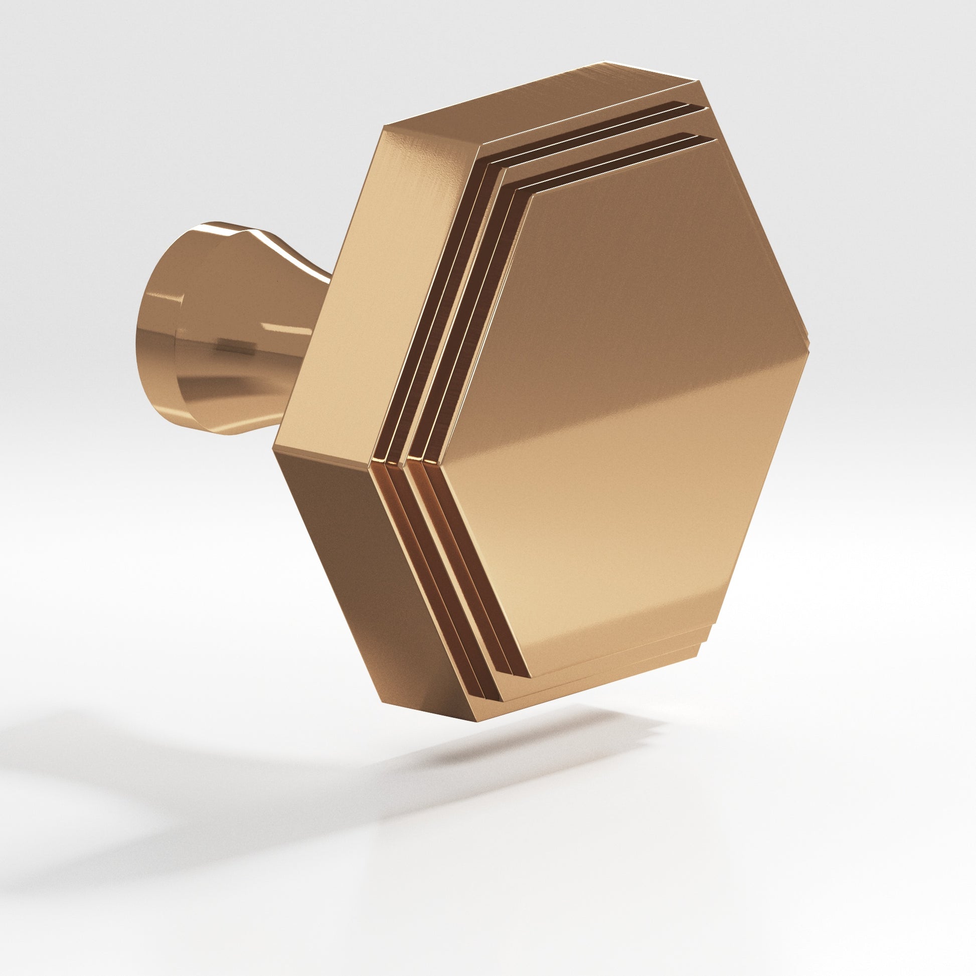 Colonial Bronze Series 626 1" Hexagonal Stepped Cabinet Knob With Flared Post Polished Bronze / 1"