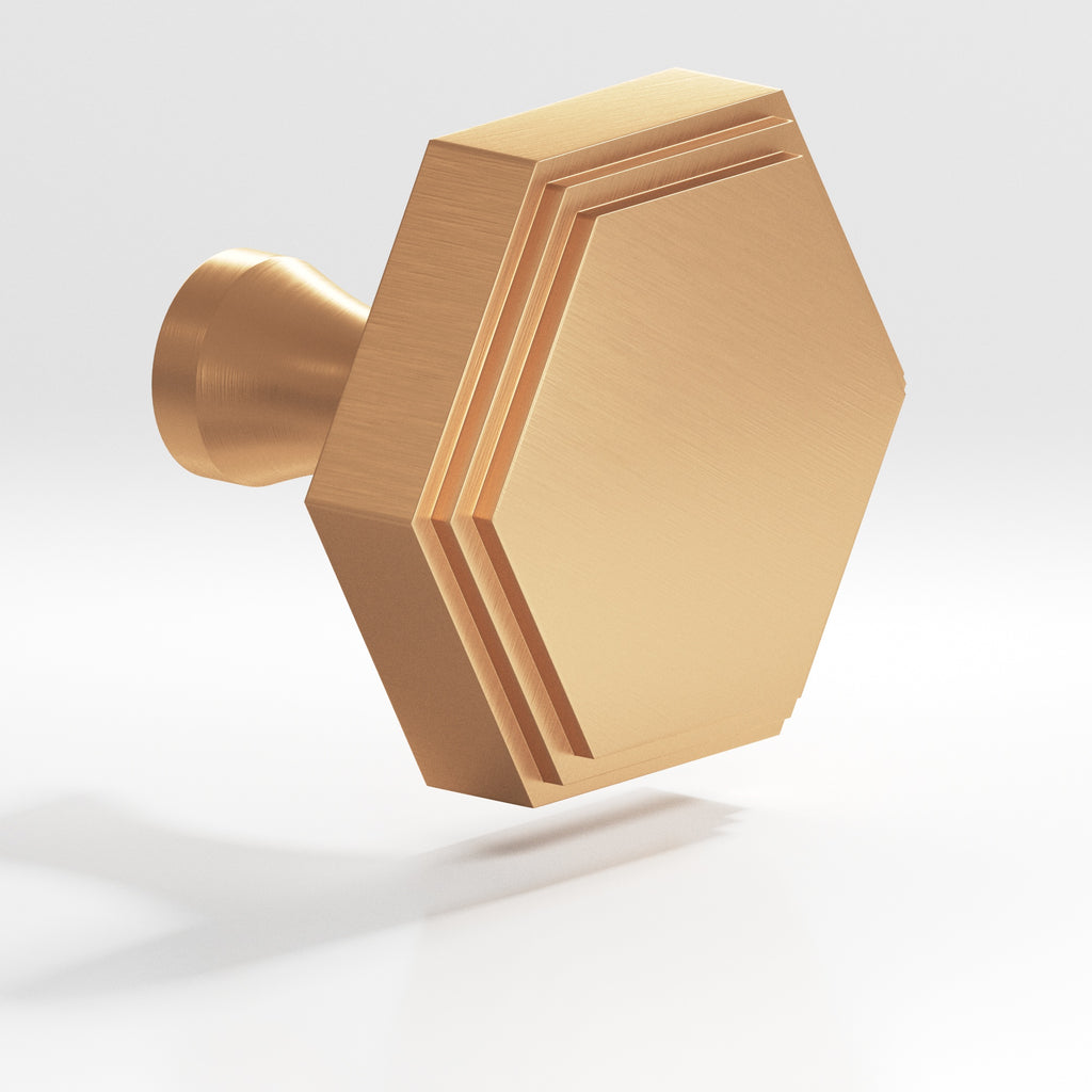 Colonial Bronze Series 627 1.25" Hexagonal Stepped Cabinet Knob With Flared Post Matte Satin Bronze / 1.25"