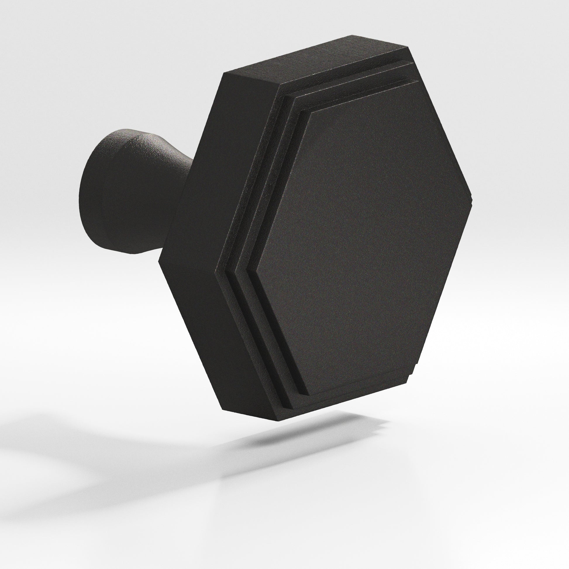 Colonial Bronze Series 628 1.5" Hexagonal Stepped Cabinet Knob With Flared Post Frost Black™ / 1.5"