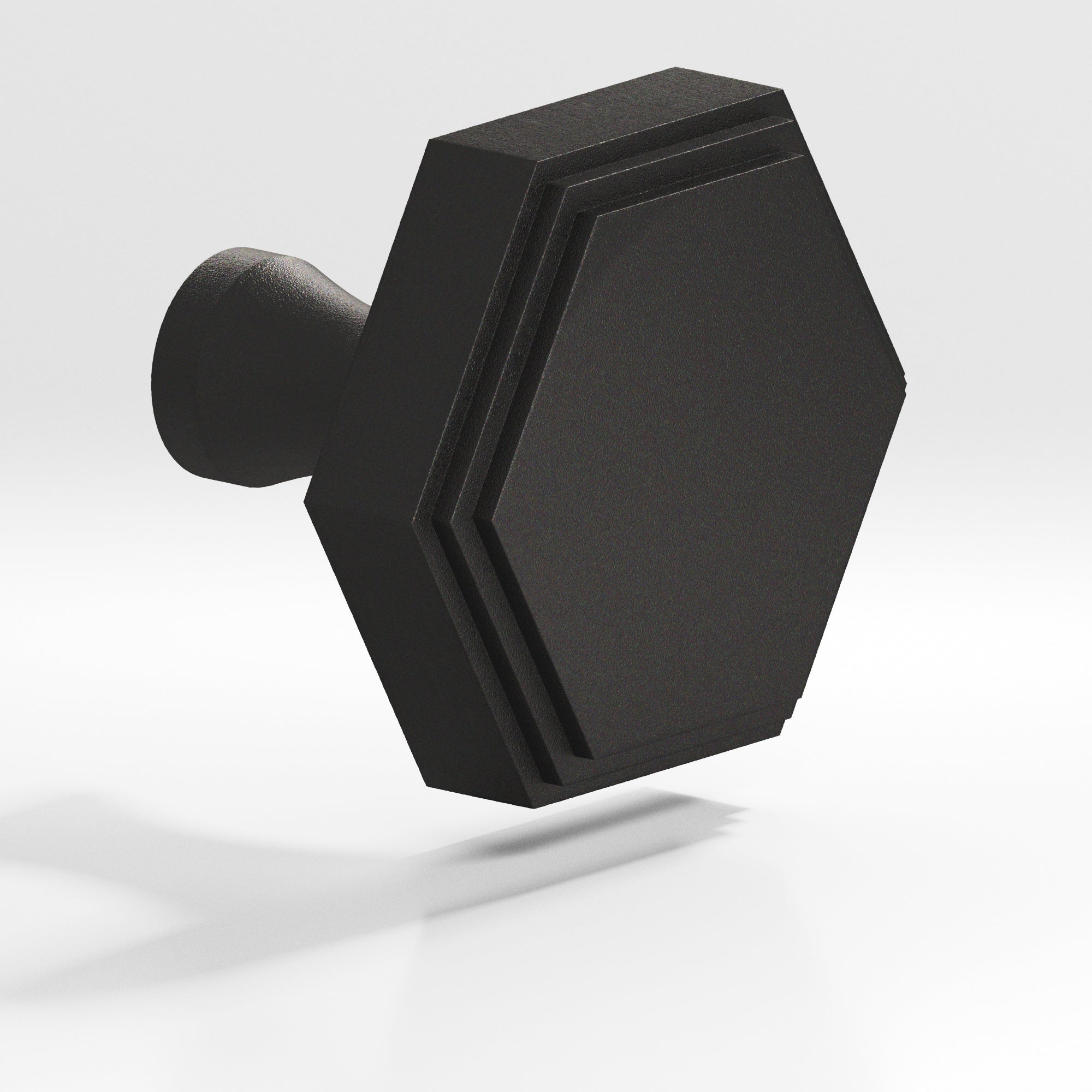 Colonial Bronze Series 627 1.25" Hexagonal Stepped Cabinet Knob With Flared Post Frost Black™ / 1.25"