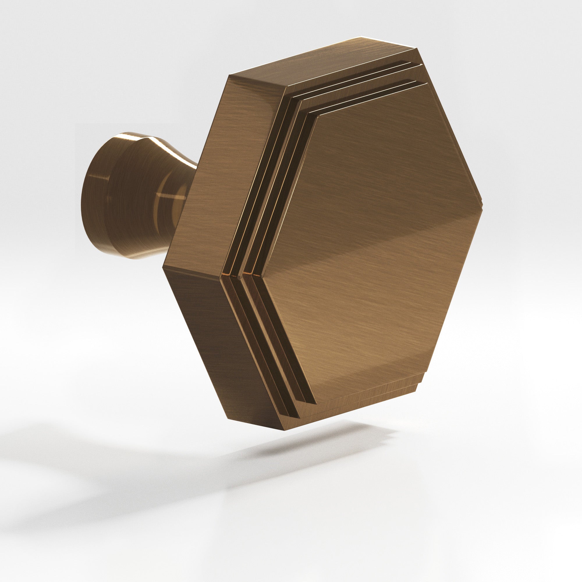 Colonial Bronze Series 627 1.25" Hexagonal Stepped Cabinet Knob With Flared Post Light Statuary Bronze / 1.25"