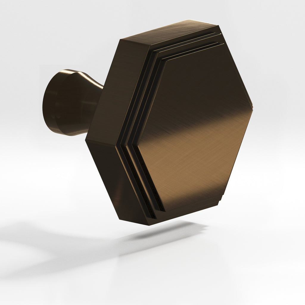 Colonial Bronze Series 626 1" Hexagonal Stepped Cabinet Knob With Flared Post Oil Rubbed Bronze / 1"