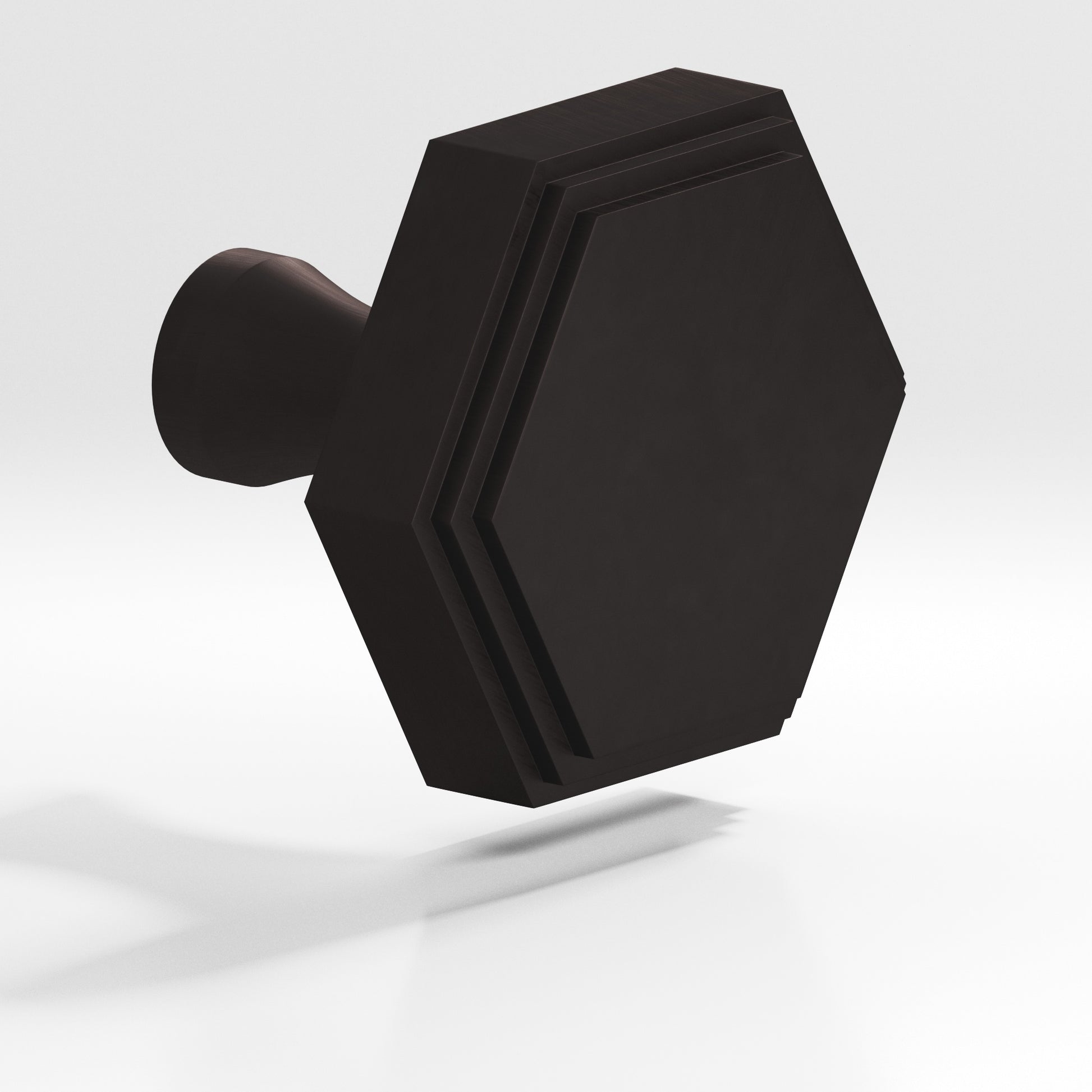 Colonial Bronze Series 627 1.25" Hexagonal Stepped Cabinet Knob With Flared Post Matte Dark Statuary Bronze / 1.25"