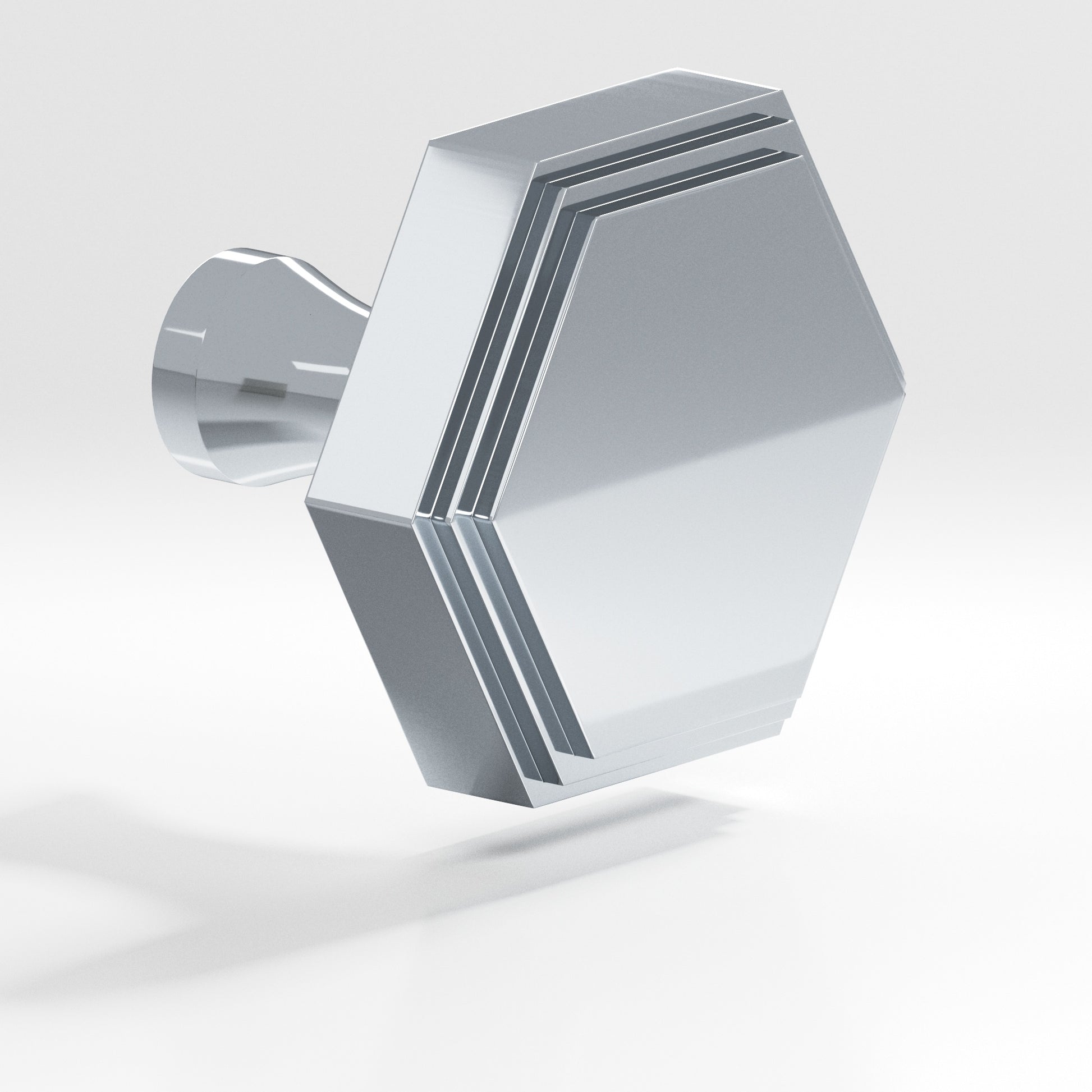 Colonial Bronze Series 626 1" Hexagonal Stepped Cabinet Knob With Flared Post Polished Chrome / 1"