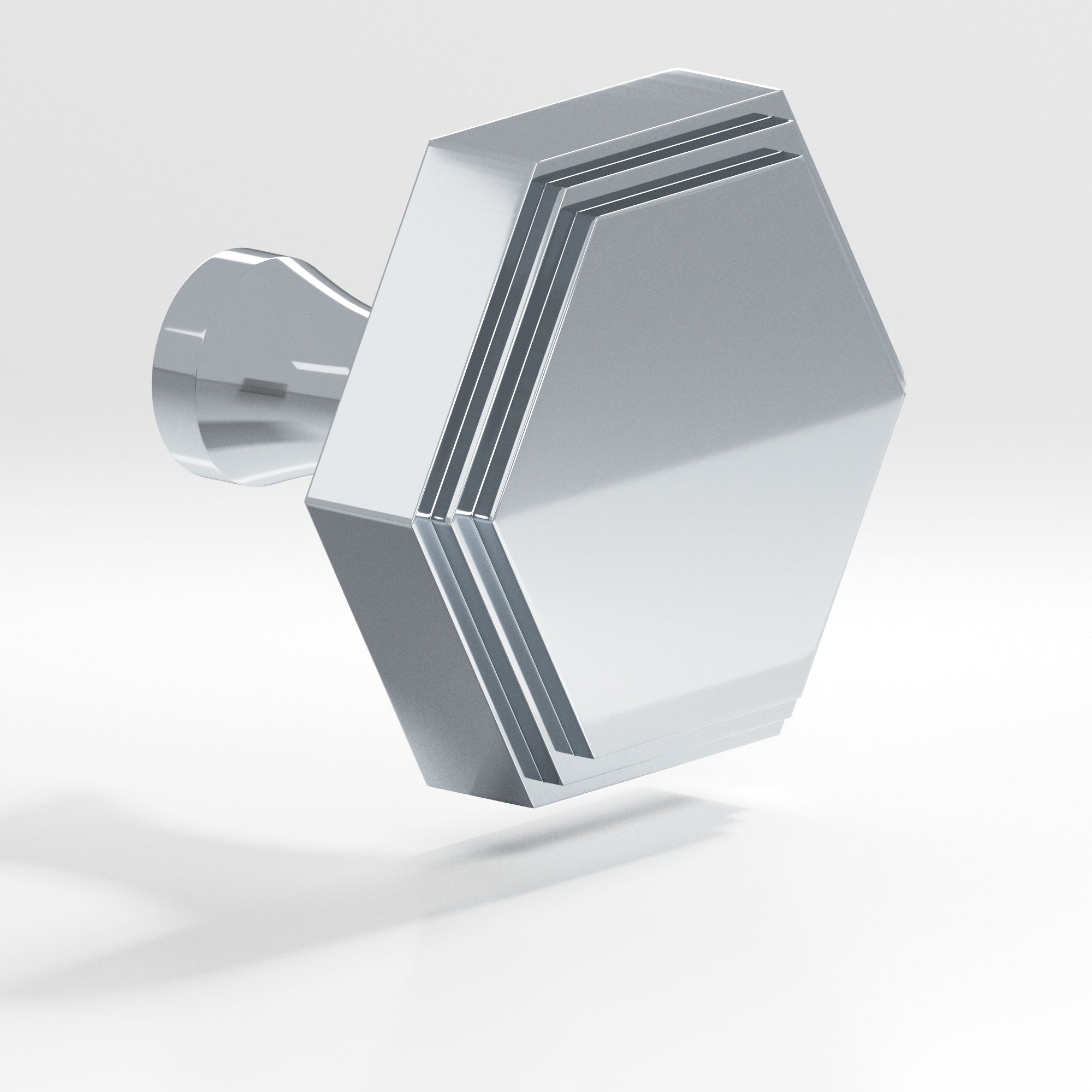 Colonial Bronze Series 626 1" Hexagonal Stepped Cabinet Knob With Flared Post Polished Chrome / 1"