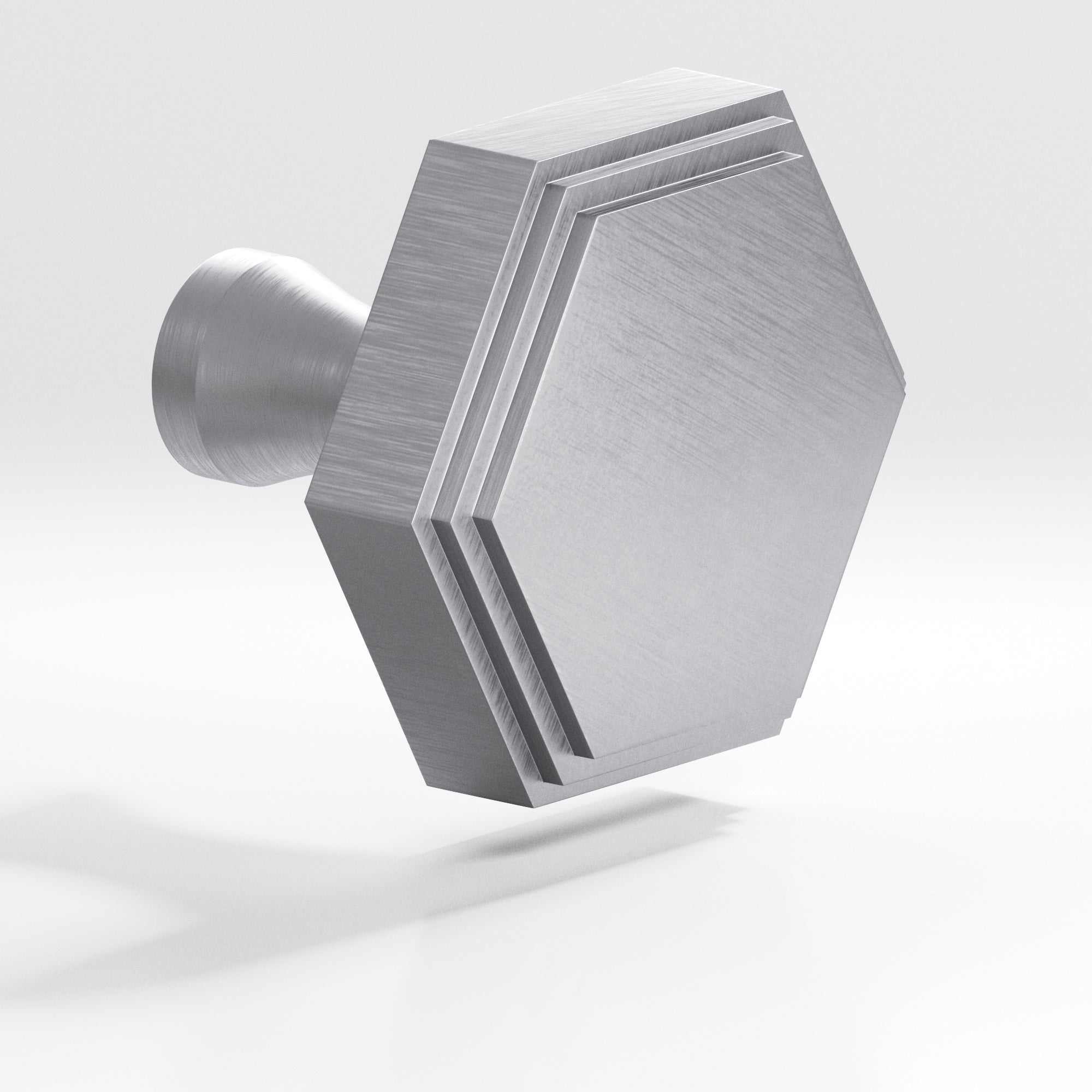 Colonial Bronze Series 627 1.25" Hexagonal Stepped Cabinet Knob With Flared Post Matte Satin Chrome / 1.25"