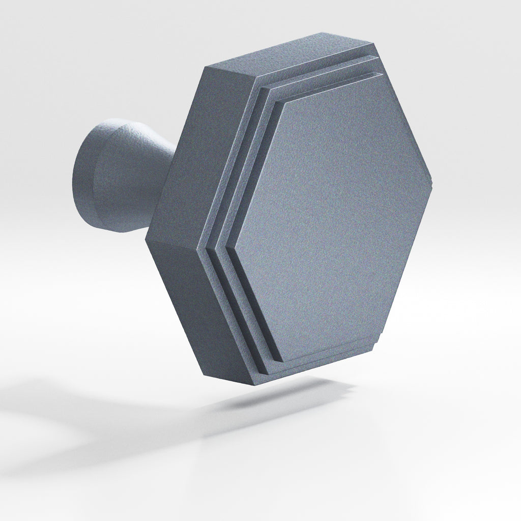 Colonial Bronze Series 626 1" Hexagonal Stepped Cabinet Knob With Flared Post Frost Chrome™ / 1"
