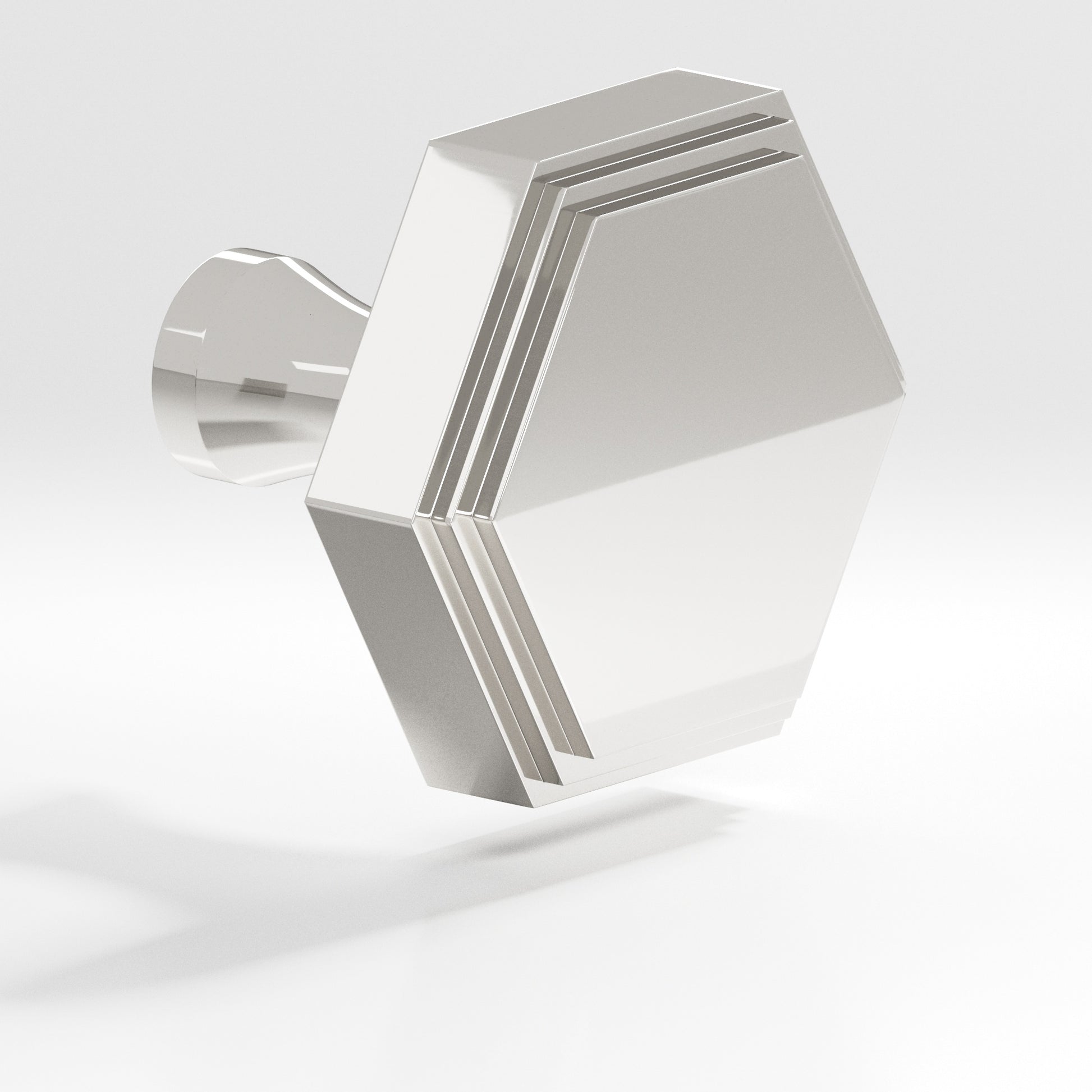 Colonial Bronze Series 627 1.25" Hexagonal Stepped Cabinet Knob With Flared Post Polished Nickel / 1.25"