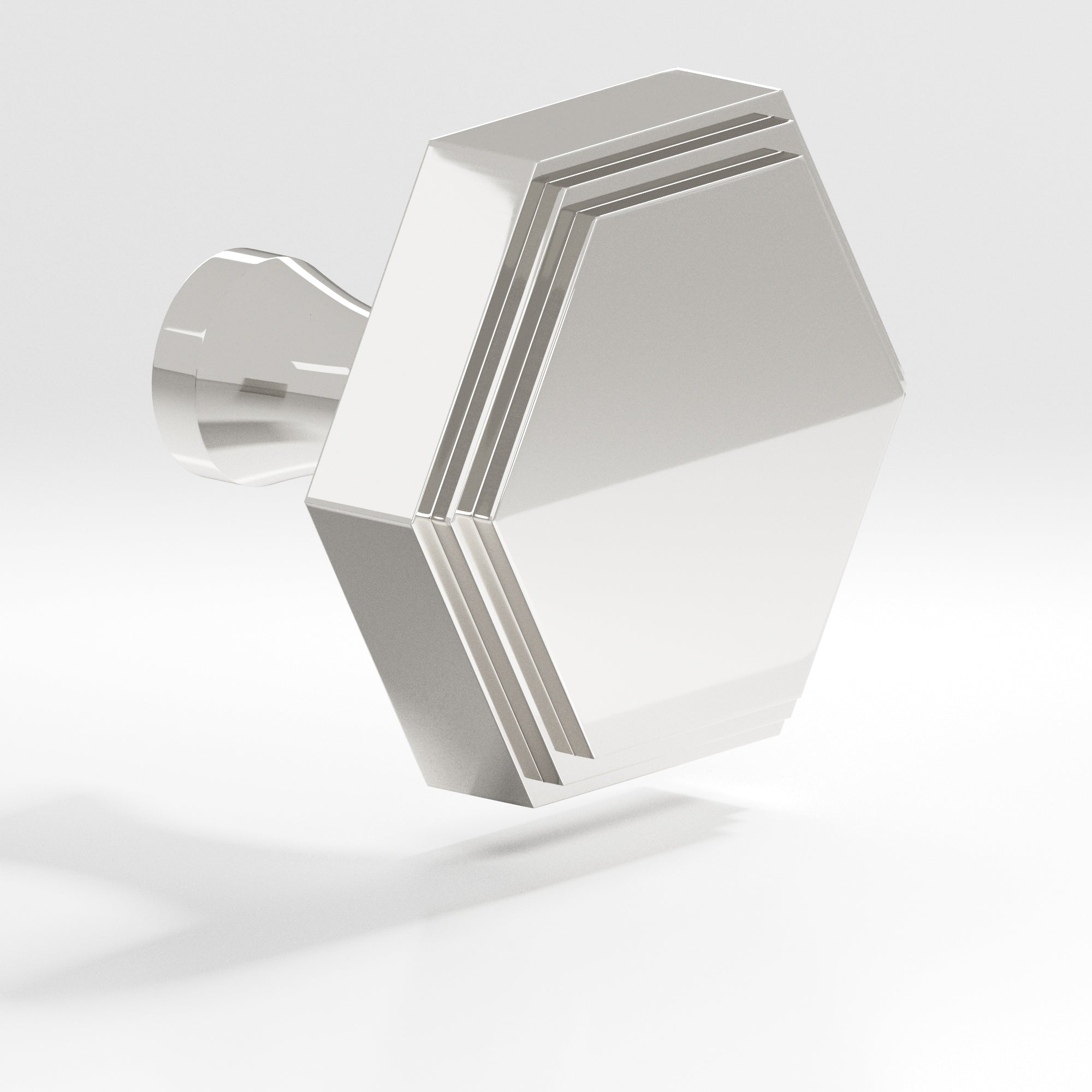 Colonial Bronze Series 627 1.25" Hexagonal Stepped Cabinet Knob With Flared Post Polished Nickel / 1.25"