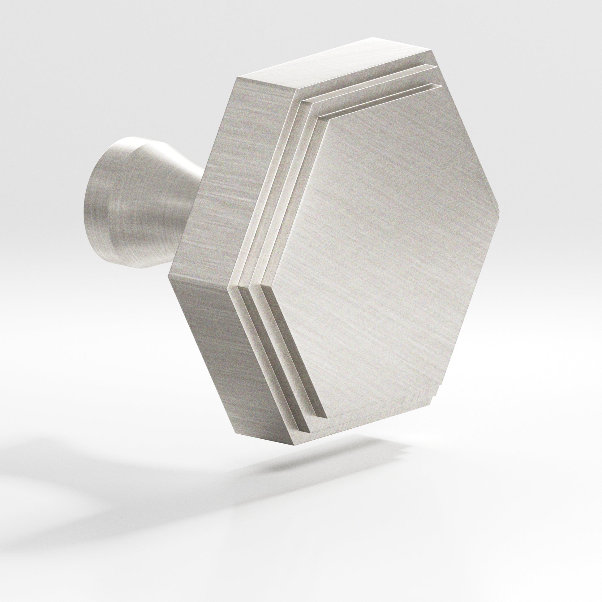 Colonial Bronze Series 626 1" Hexagonal Stepped Cabinet Knob With Flared Post Satin Nickel / 1"