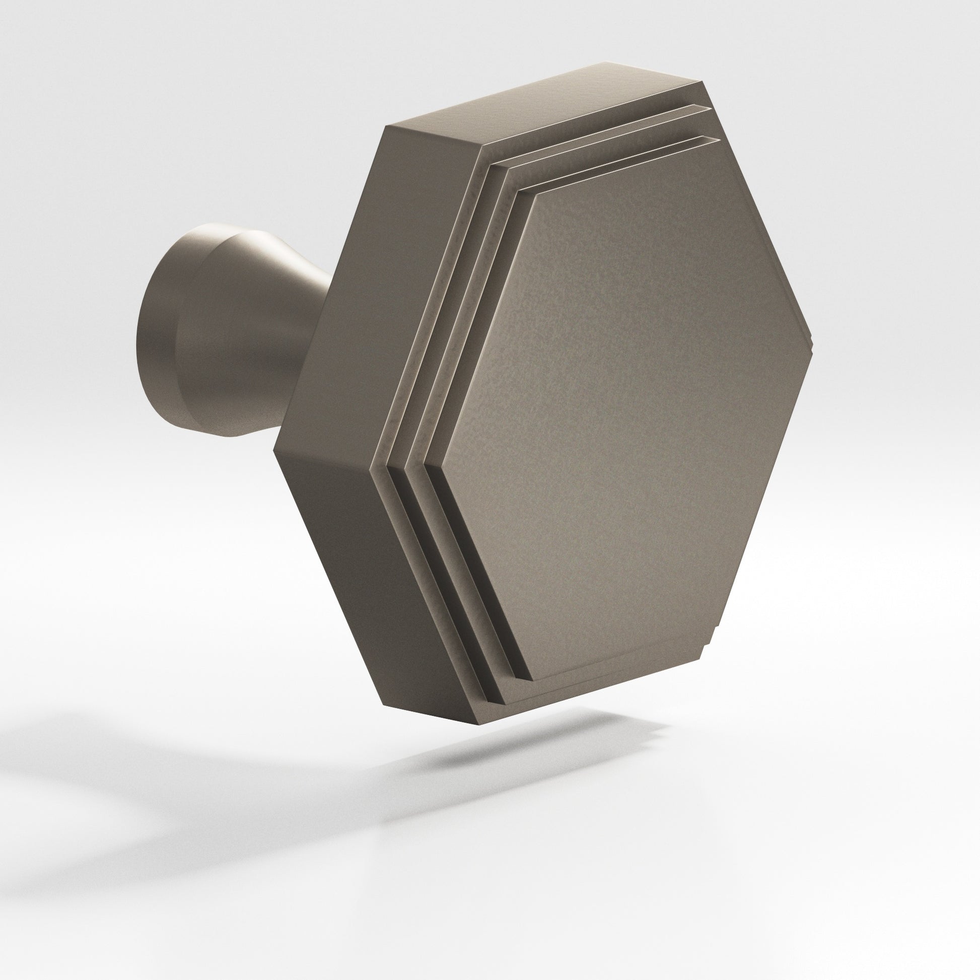 Colonial Bronze Series 627 1.25" Hexagonal Stepped Cabinet Knob With Flared Post Matte Pewter / 1.25"