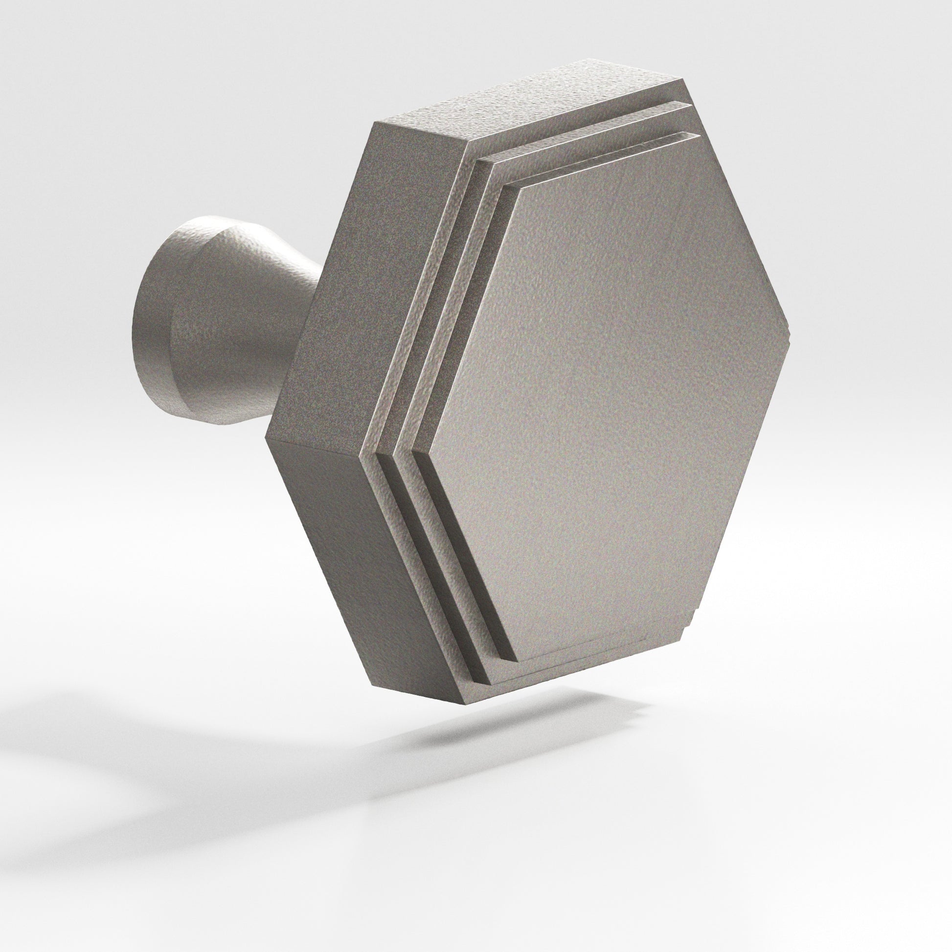 Colonial Bronze Series 628 1.5" Hexagonal Stepped Cabinet Knob With Flared Post Frost Nickel™ / 1.5"