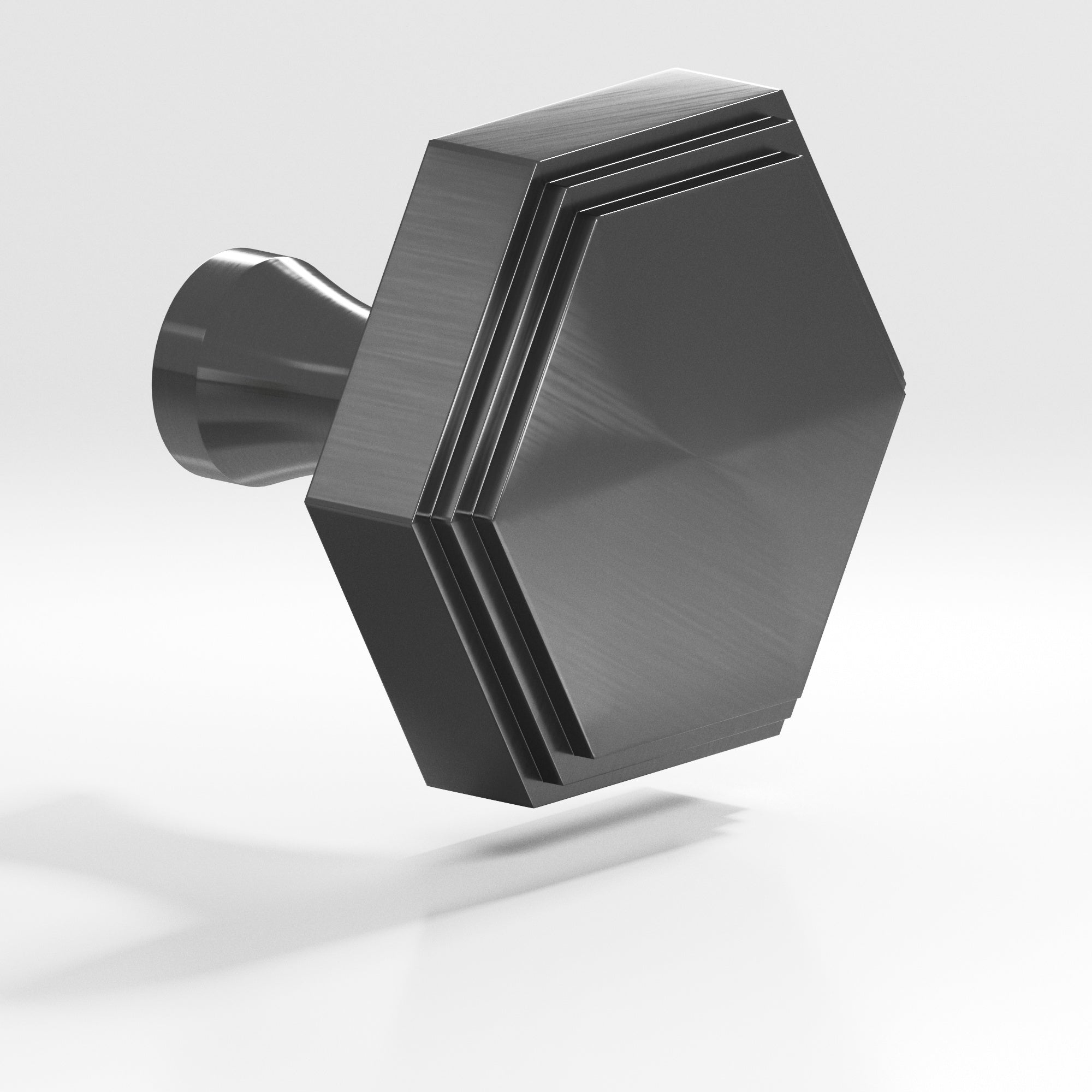 Colonial Bronze Series 627 1.25" Hexagonal Stepped Cabinet Knob With Flared Post Graphite / 1.25"