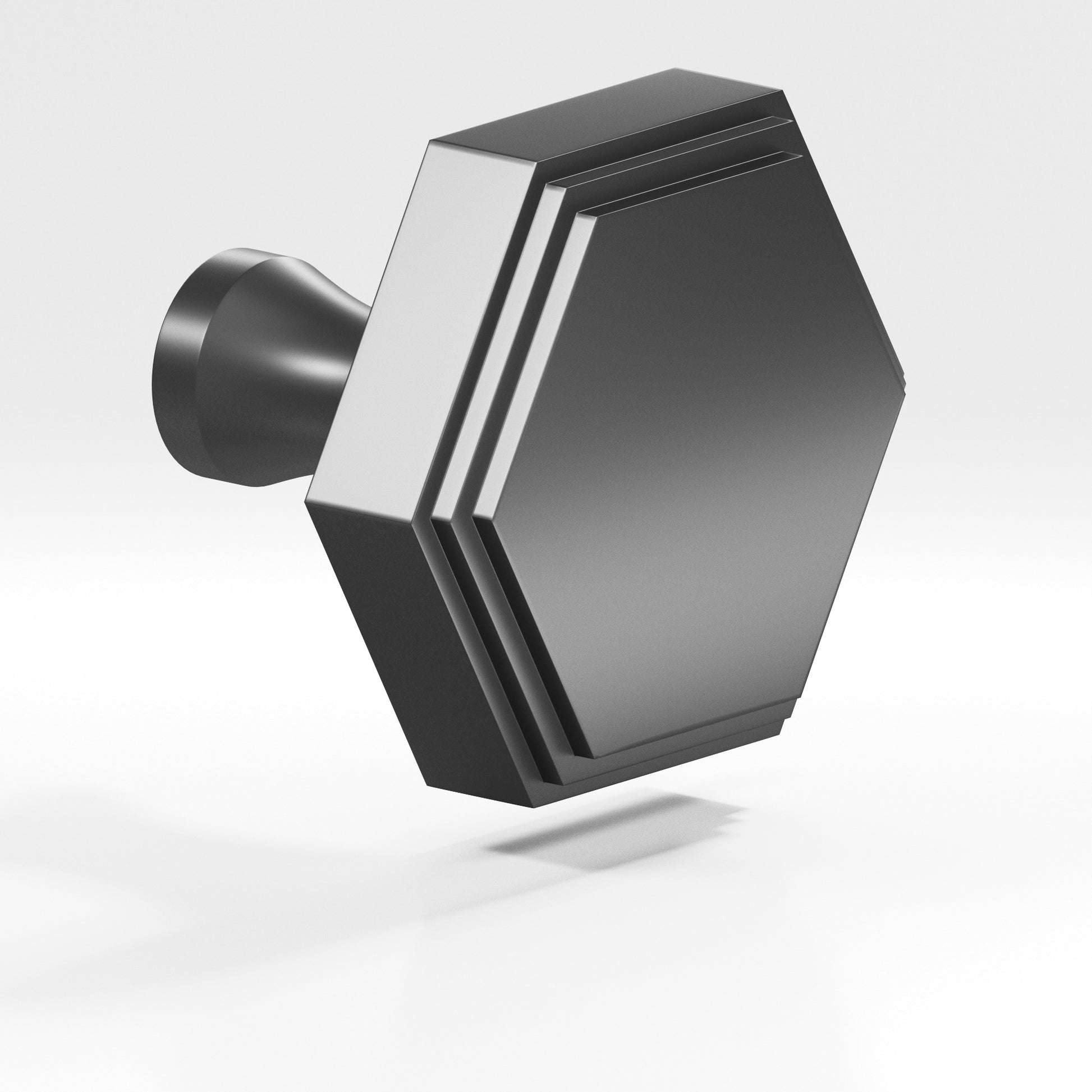 Colonial Bronze Series 627 1.25" Hexagonal Stepped Cabinet Knob With Flared Post Matte Graphite / 1.25"