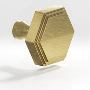 Colonial Bronze Series 626 1" Hexagonal Stepped Cabinet Knob With Flared Post Antique Brass / 1"