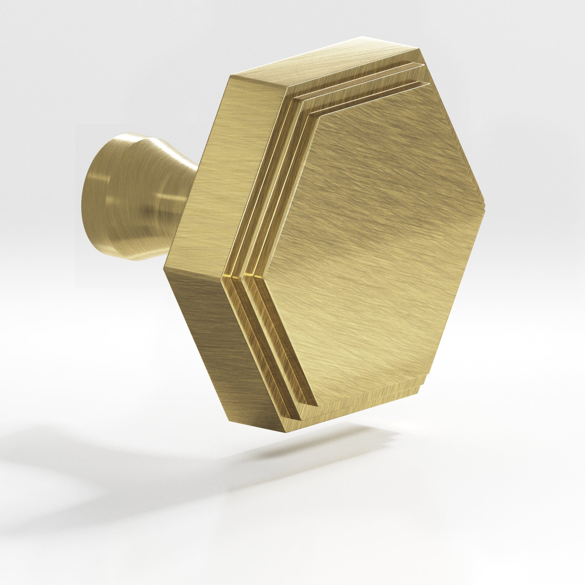 Colonial Bronze Series 626 1" Hexagonal Stepped Cabinet Knob With Flared Post Antique Brass / 1"