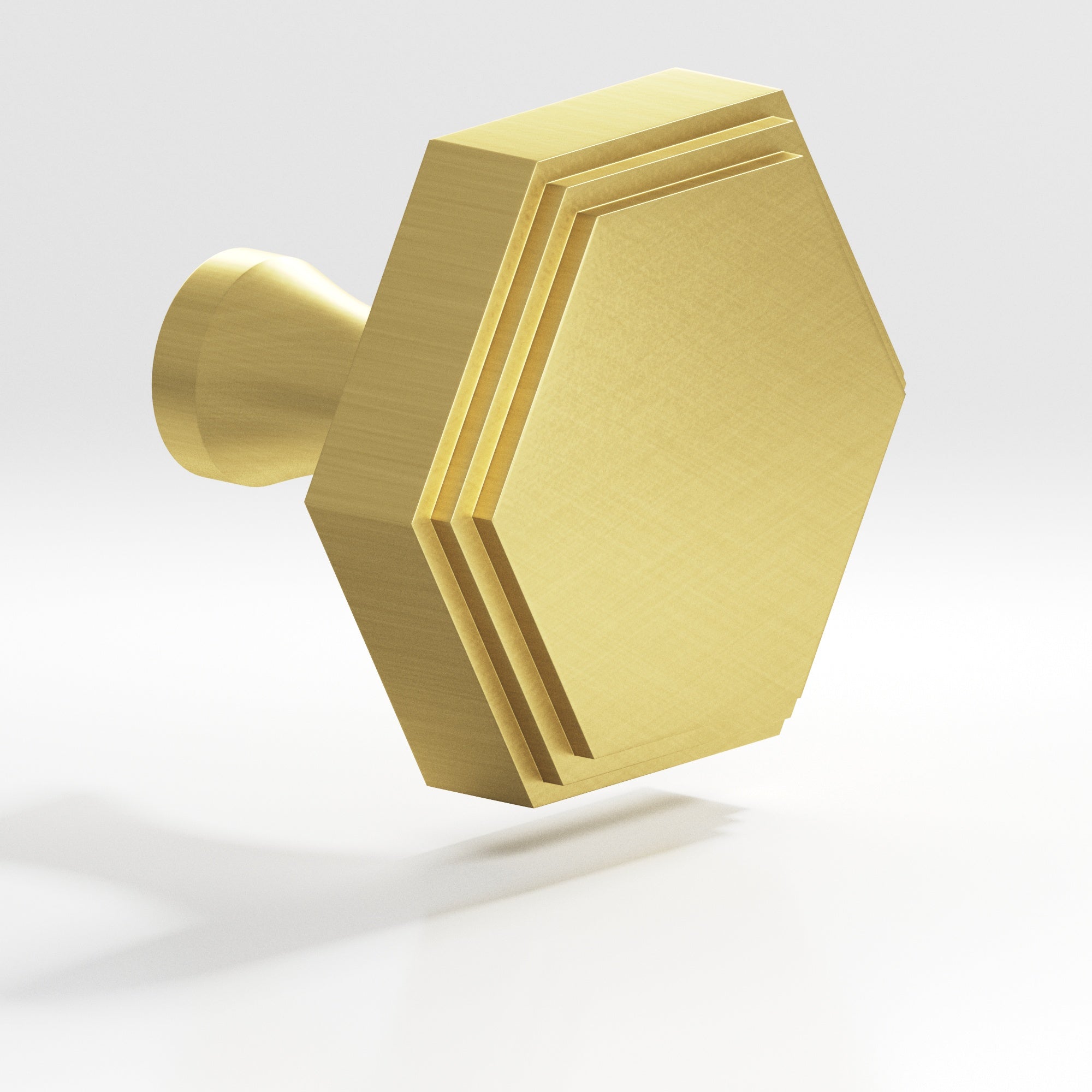 Colonial Bronze Series 627 1.25" Hexagonal Stepped Cabinet Knob With Flared Post Matte Satin Brass / 1.25"