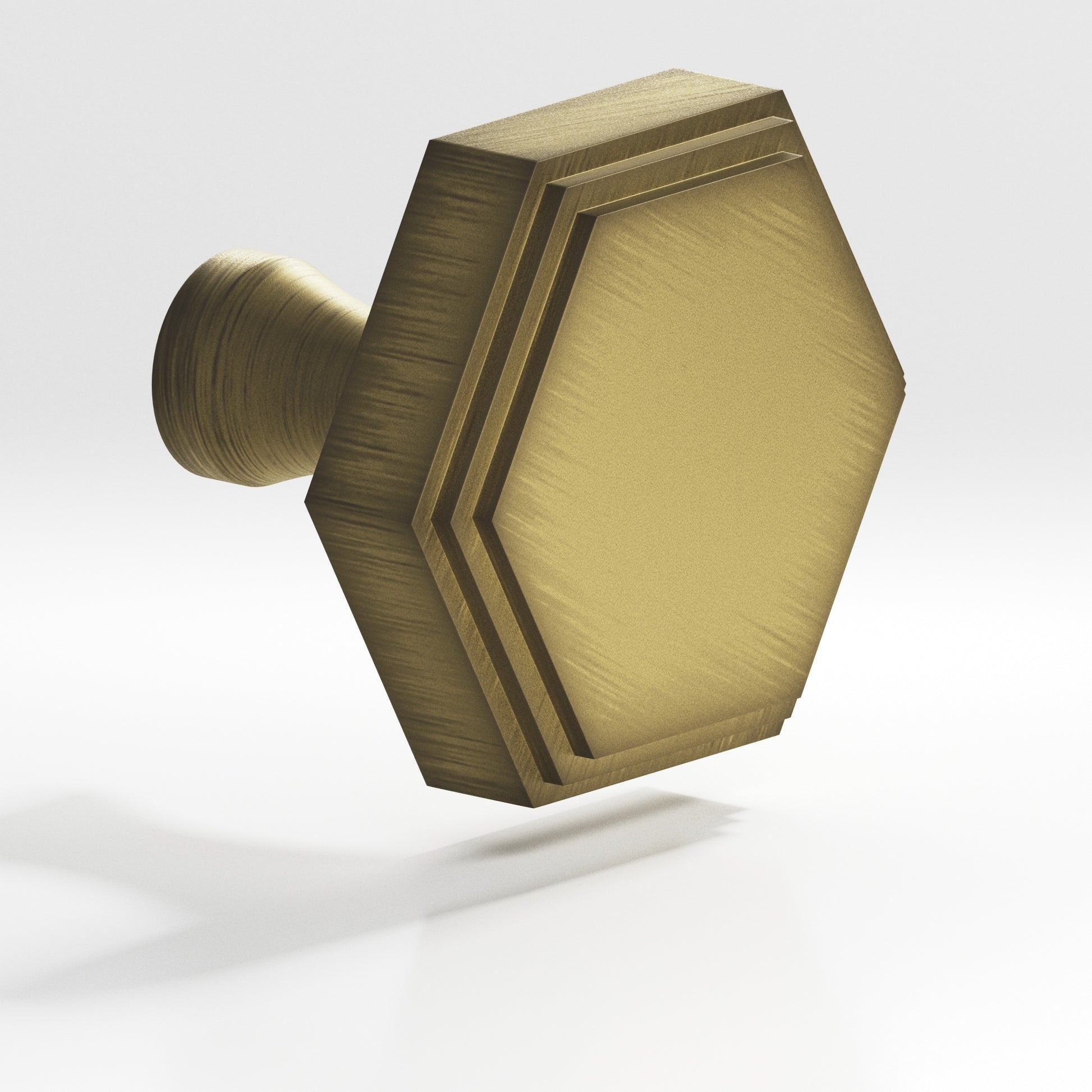 Colonial Bronze Series 627 1.25" Hexagonal Stepped Cabinet Knob With Flared Post Matte Antique Satin Brass / 1.25"