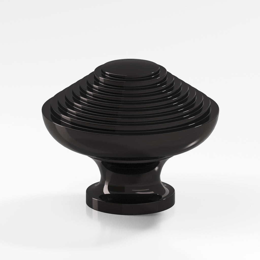 Colonial Bronze Series 633 1.5" Half-Beehive Cabinet Knob Back-To-Back Shower Kit Satin Black / 1.5"