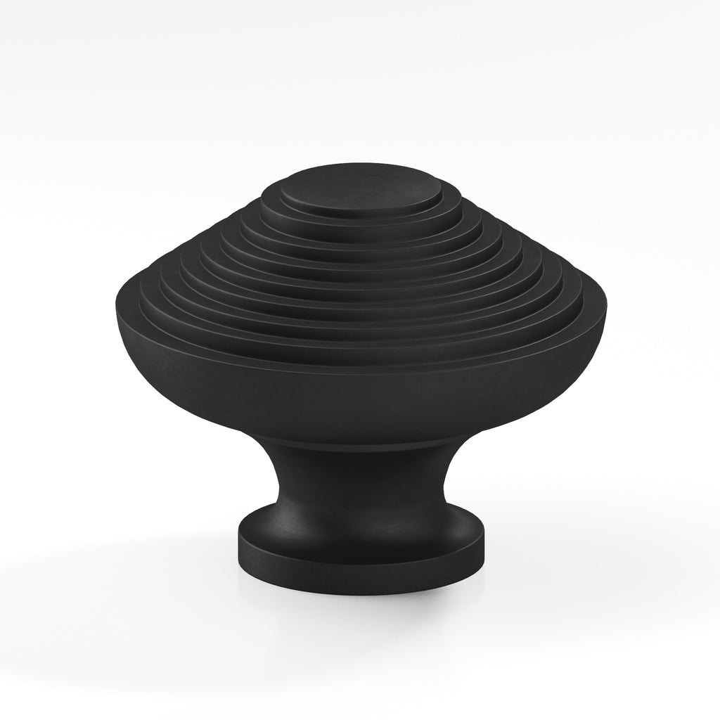 Colonial Bronze Series 633 1.5" Half-Beehive Cabinet Knob Back-To-Back Shower Kit Matte Satin Black / 1.5"