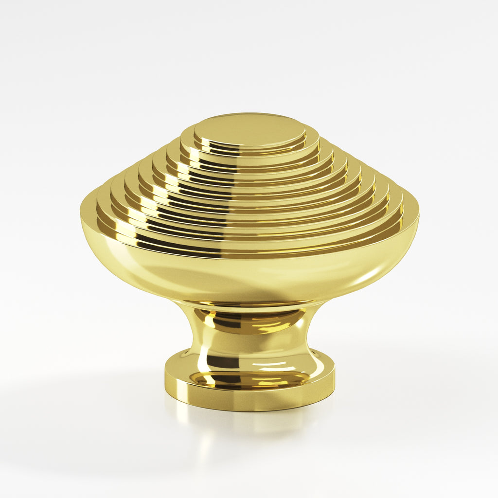 Colonial Bronze Series 633 1.5" Half-Beehive Cabinet Knob Back-To-Back Shower Kit Unlacquered Polished Brass / 1.5"