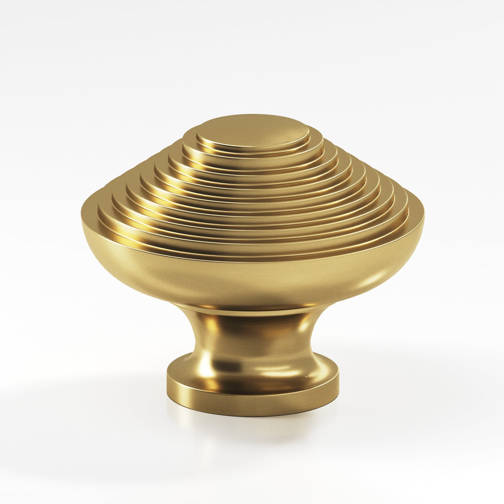 Colonial Bronze Series 633 1.5" Half-Beehive Cabinet Knob Back-To-Back Shower Kit Unlacquered Satin Brass / 1.5"