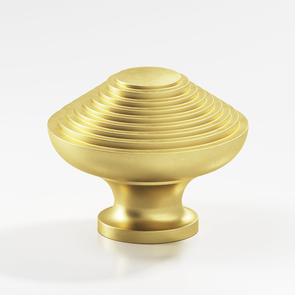 Colonial Bronze Series 633 1.5" Half-Beehive Cabinet Knob Back-To-Back Shower Kit Matte Satin Brass / 1.5"