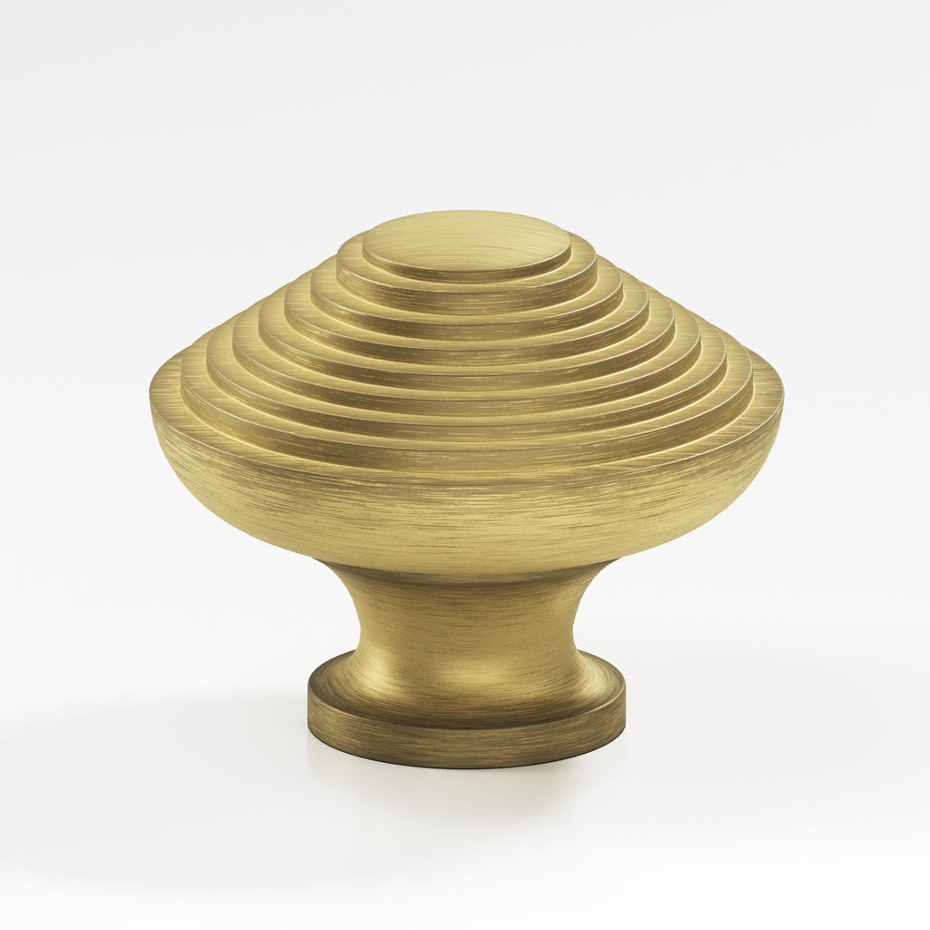 Colonial Bronze Series 633 1.5" Half-Beehive Cabinet Knob Back-To-Back Shower Kit Matte Antique Satin Brass / 1.5"