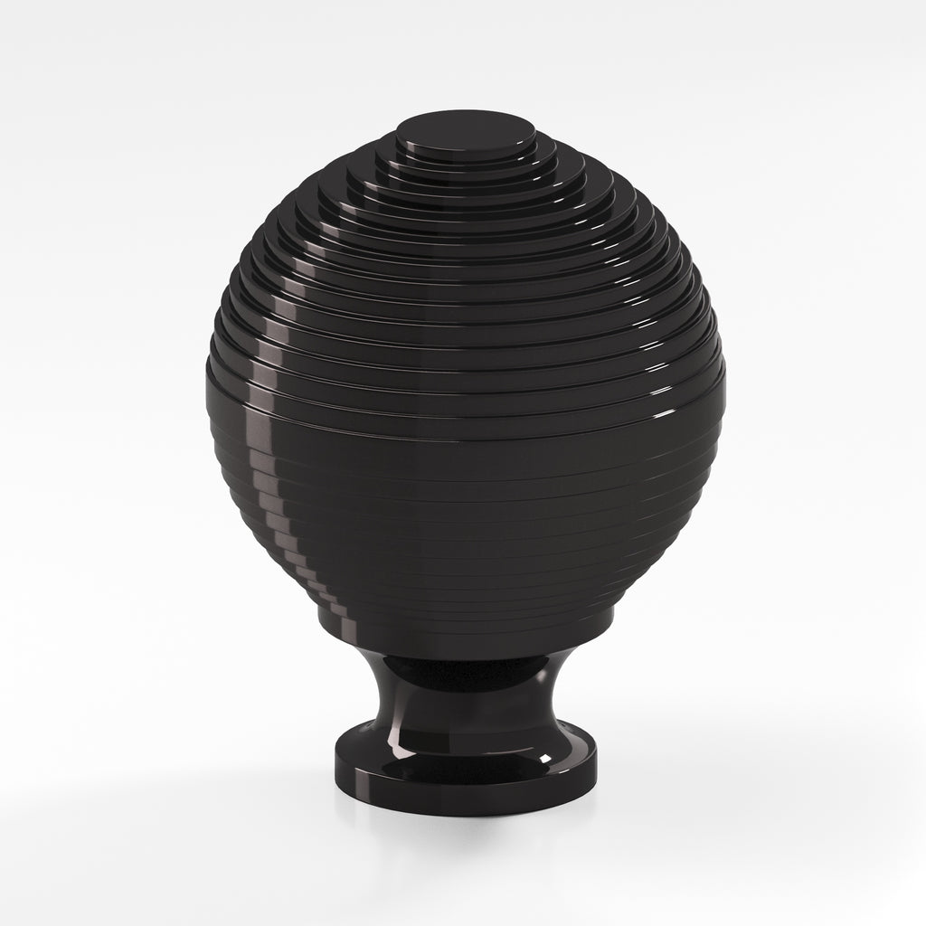 Colonial Bronze Series 637 1.5" Beehive Cabinet Knob Back-To-Back Shower Kit Satin Black / 1.5"