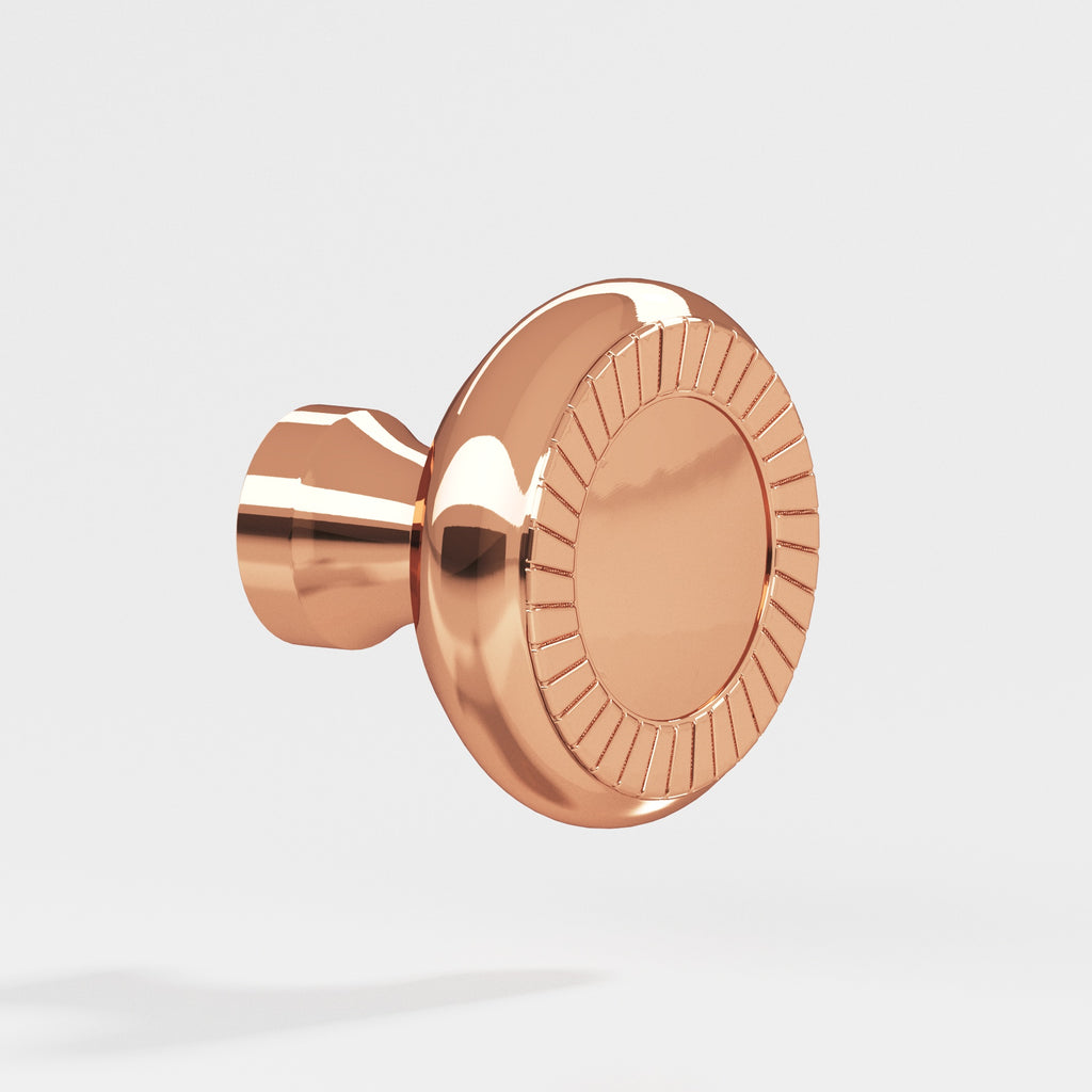 Colonial Bronze Series 655 1.1875" Round Roped Cabinet Knob Polished Copper / 1.1875"
