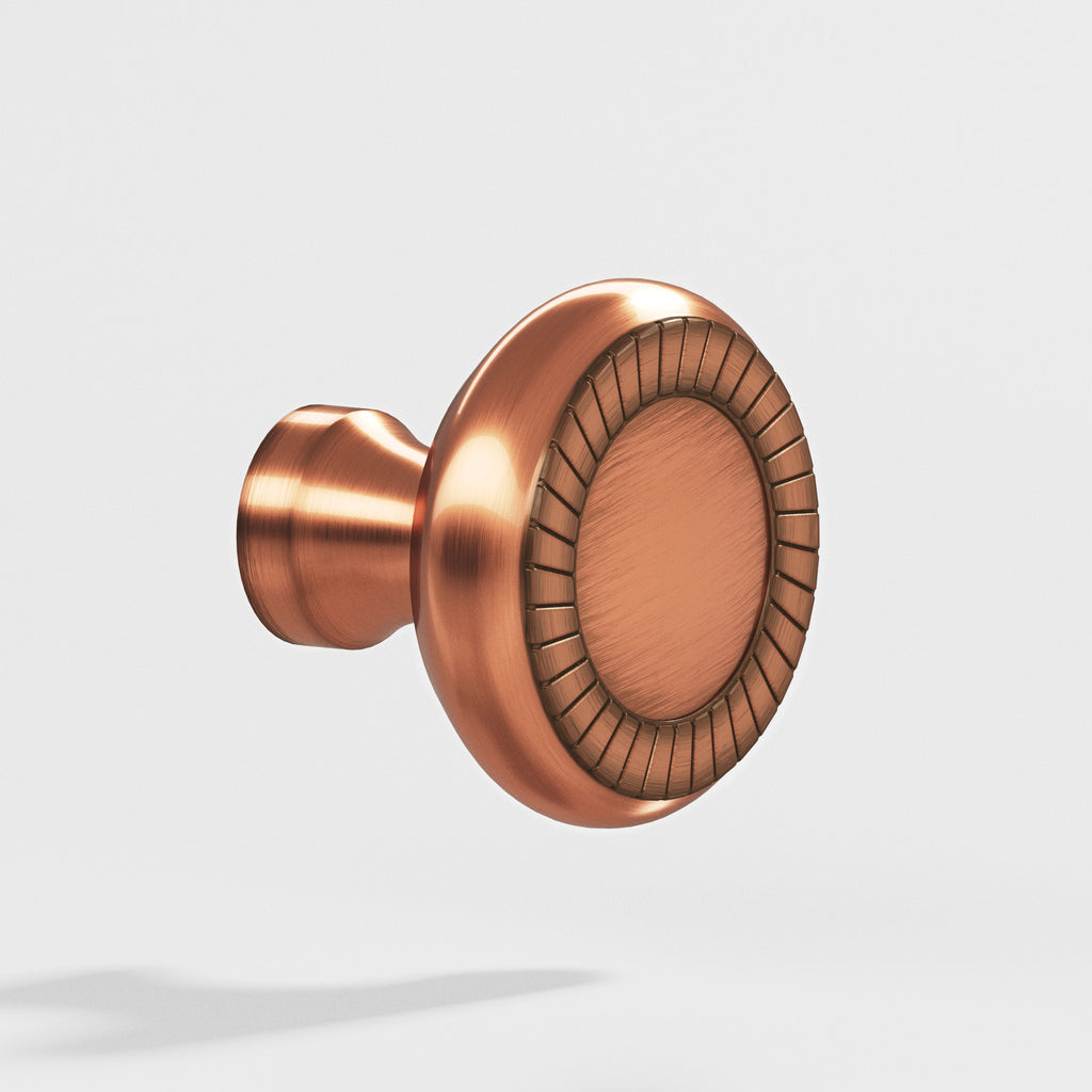 Colonial Bronze Series 655 1.1875" Round Roped Cabinet Knob Antique Copper / 1.1875"