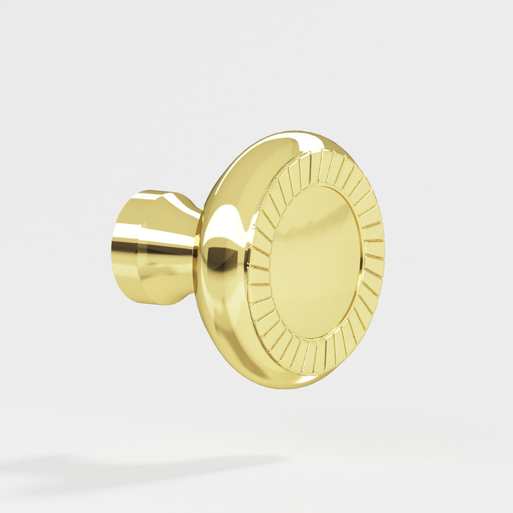 Colonial Bronze Series 655 1.1875" Round Roped Cabinet Knob Polished Brass / 1.1875"