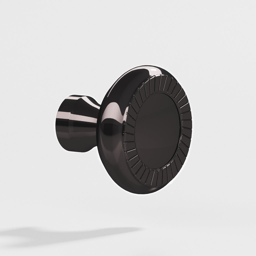 Colonial Bronze Series 655 1.1875" Round Roped Cabinet Knob Satin Black / 1.1875"