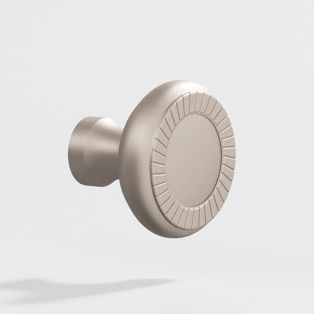 Colonial Bronze Series 657 1.4375" Round Roped Cabinet Knob Back-To-Back Shower Kit Matte Satin Nickel / 1.4375"