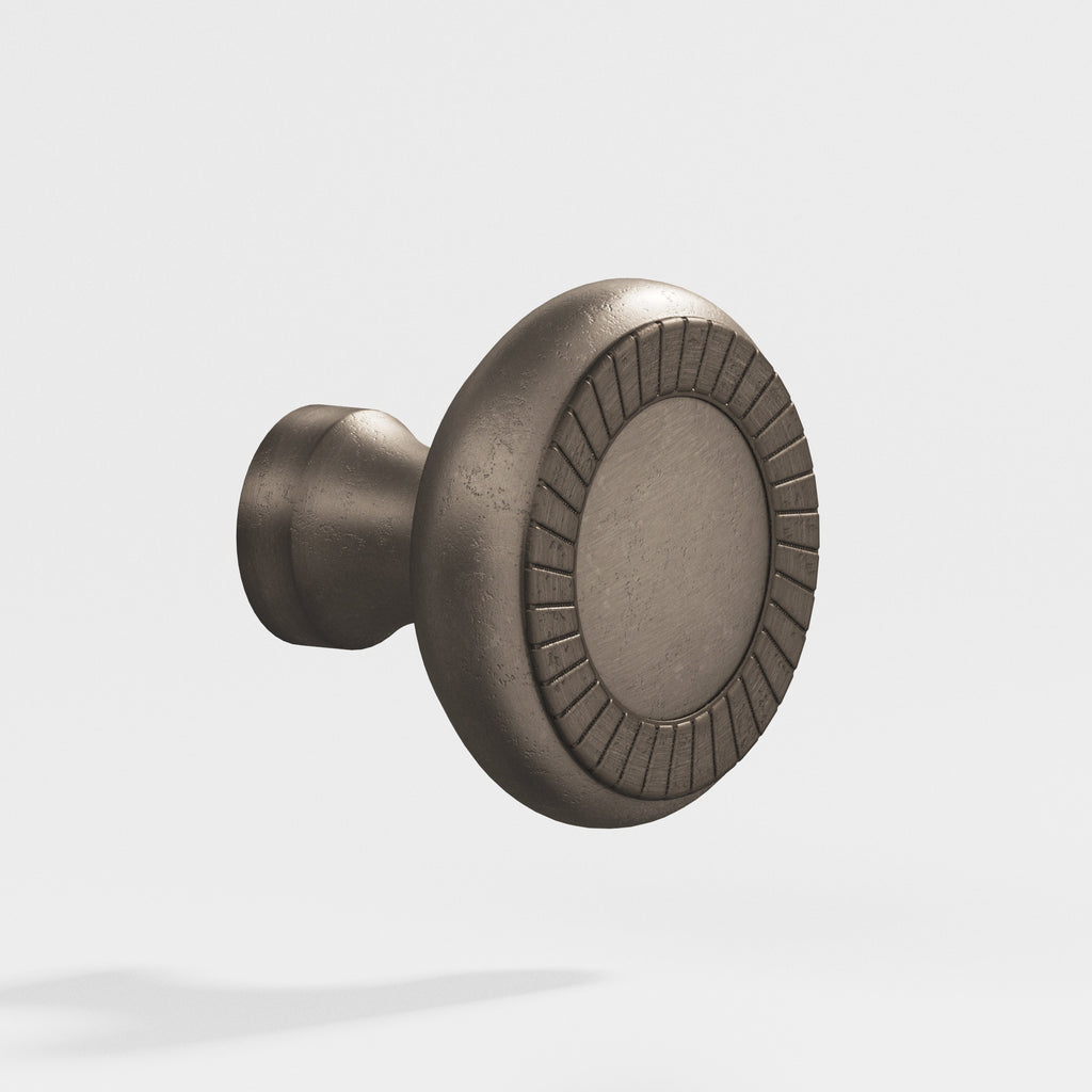 Colonial Bronze Series 655 1.1875" Round Roped Cabinet Knob Distressed Pewter / 1.1875"