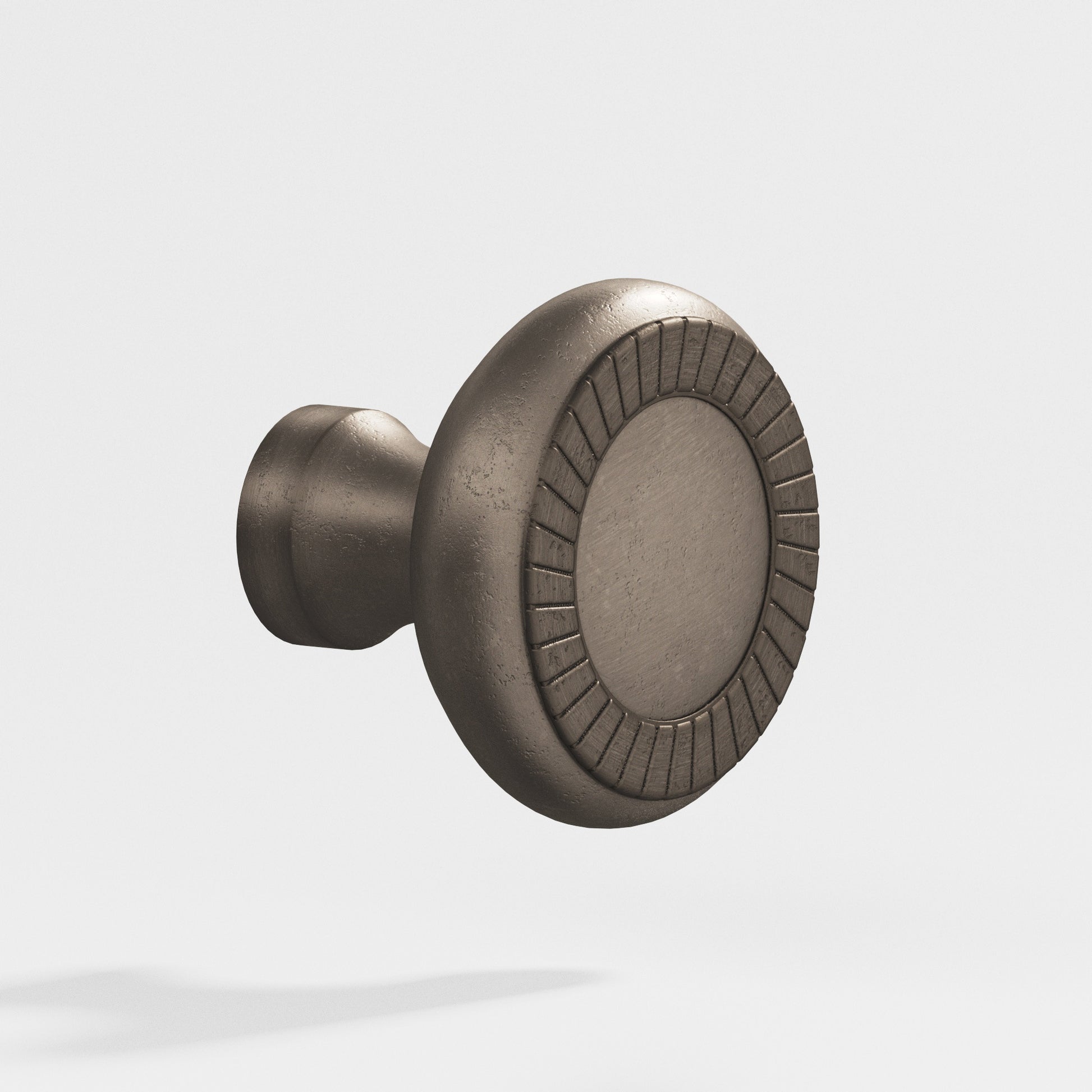 Colonial Bronze Series 657 1.4375" Round Roped Cabinet Knob Back-To-Back Shower Kit Distressed Pewter / 1.4375"