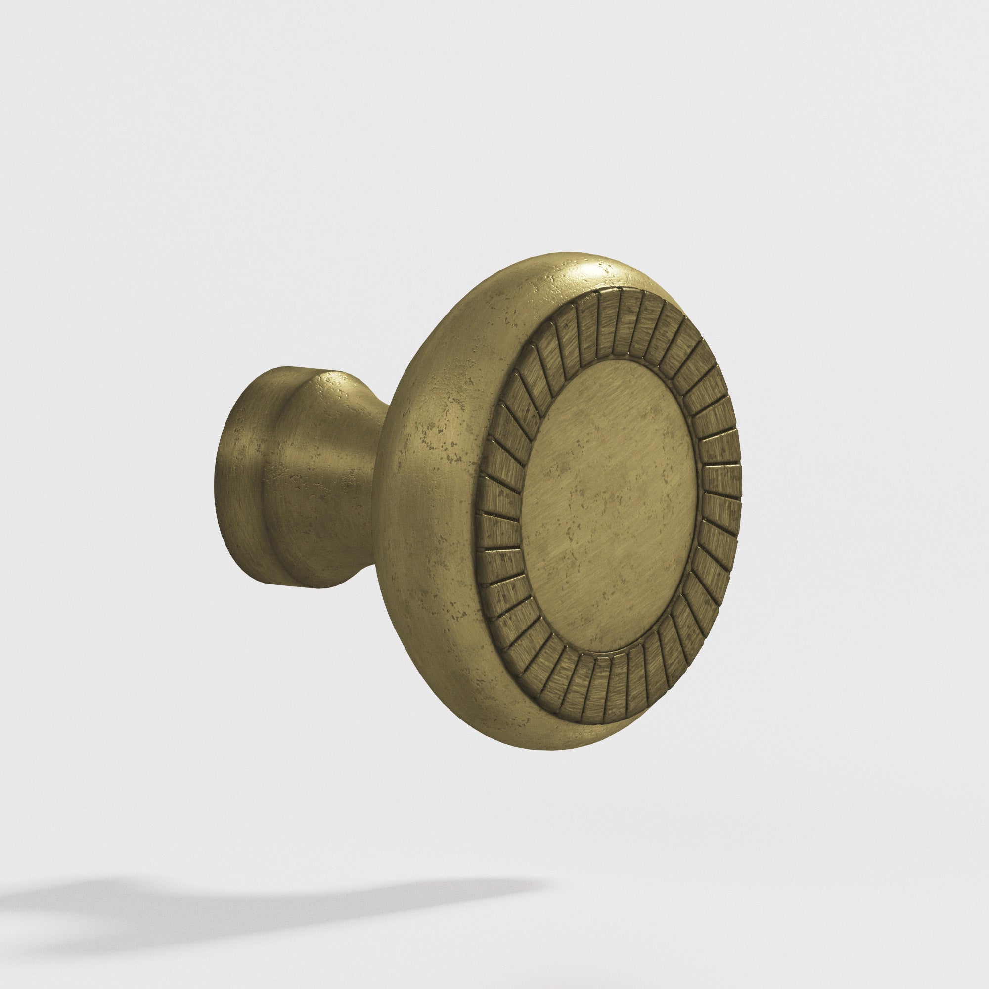 Colonial Bronze Series 657 1.4375" Round Roped Cabinet Knob Back-To-Back Shower Kit Distressed Antique Brass / 1.4375"