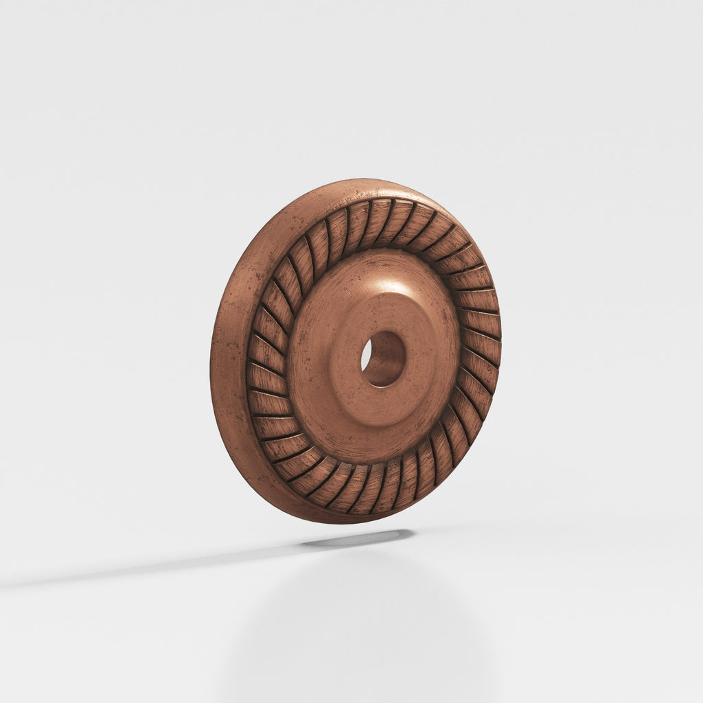 Colonial Bronze Series 656 1.1875" Round Roped Backplate Distressed Antique Copper / 1.1875"