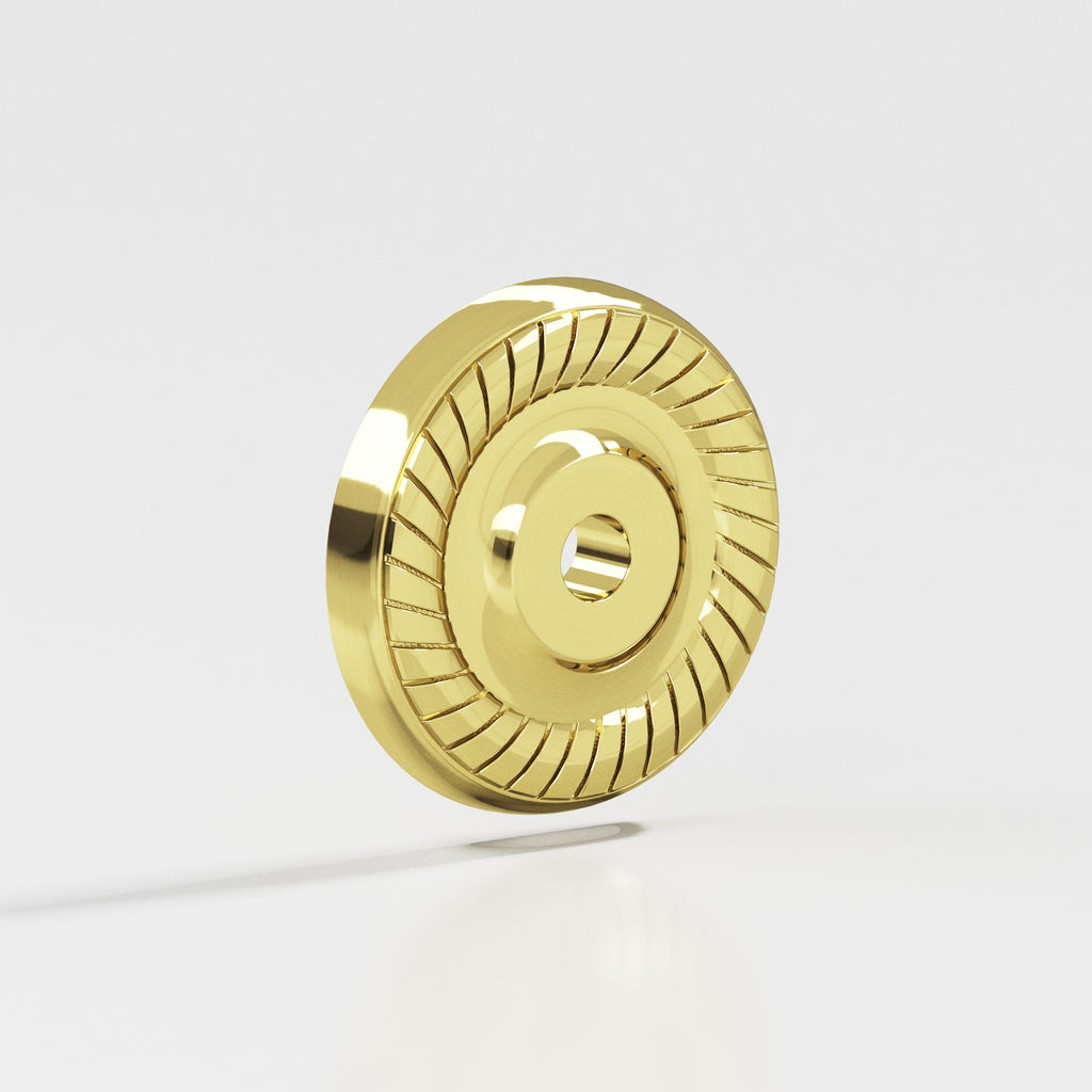 Colonial Bronze Series 656 1.1875" Round Roped Backplate Unlacquered Polished Brass / 1.1875"