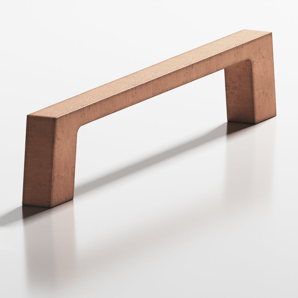 Colonial Bronze Series 741 4" Rectangular Cabinet Pull With Tapered Square Legs Distressed Antique Copper / 4"