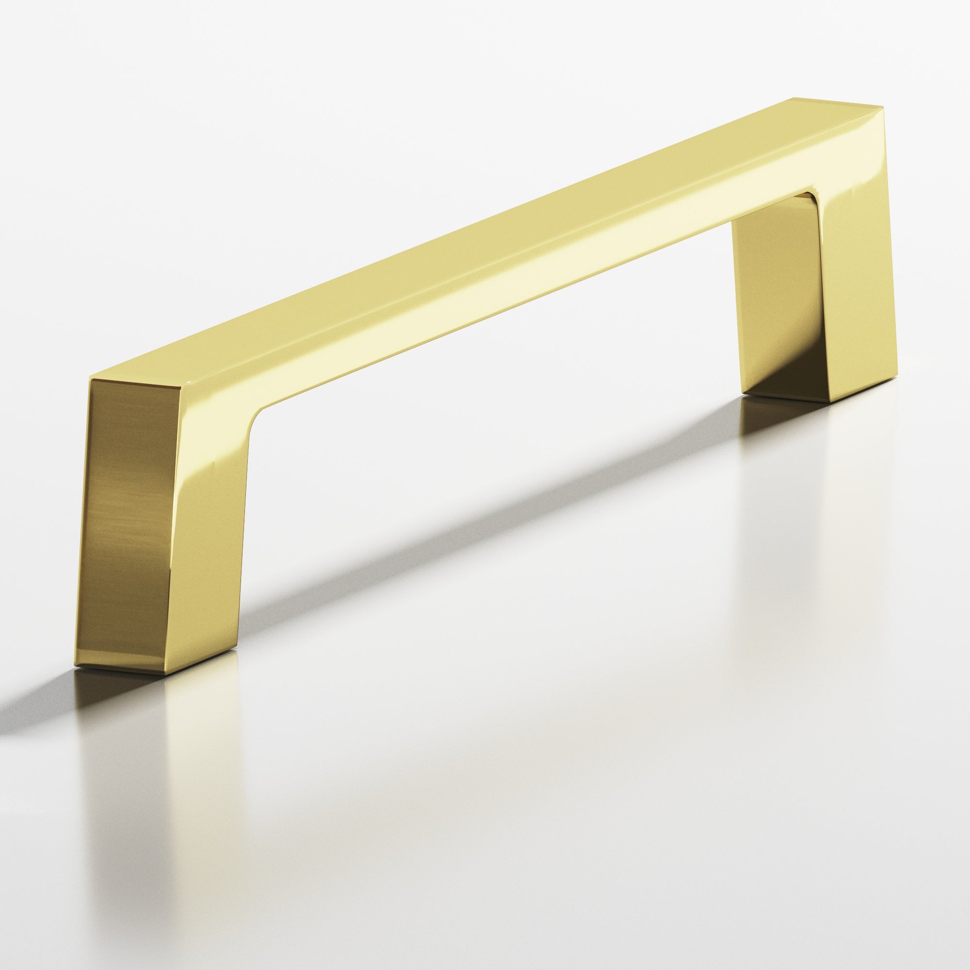 Colonial Bronze Series 661 4" Rectangular Cabinet Pull With Tapered Square Legs Polished Brass / 4"