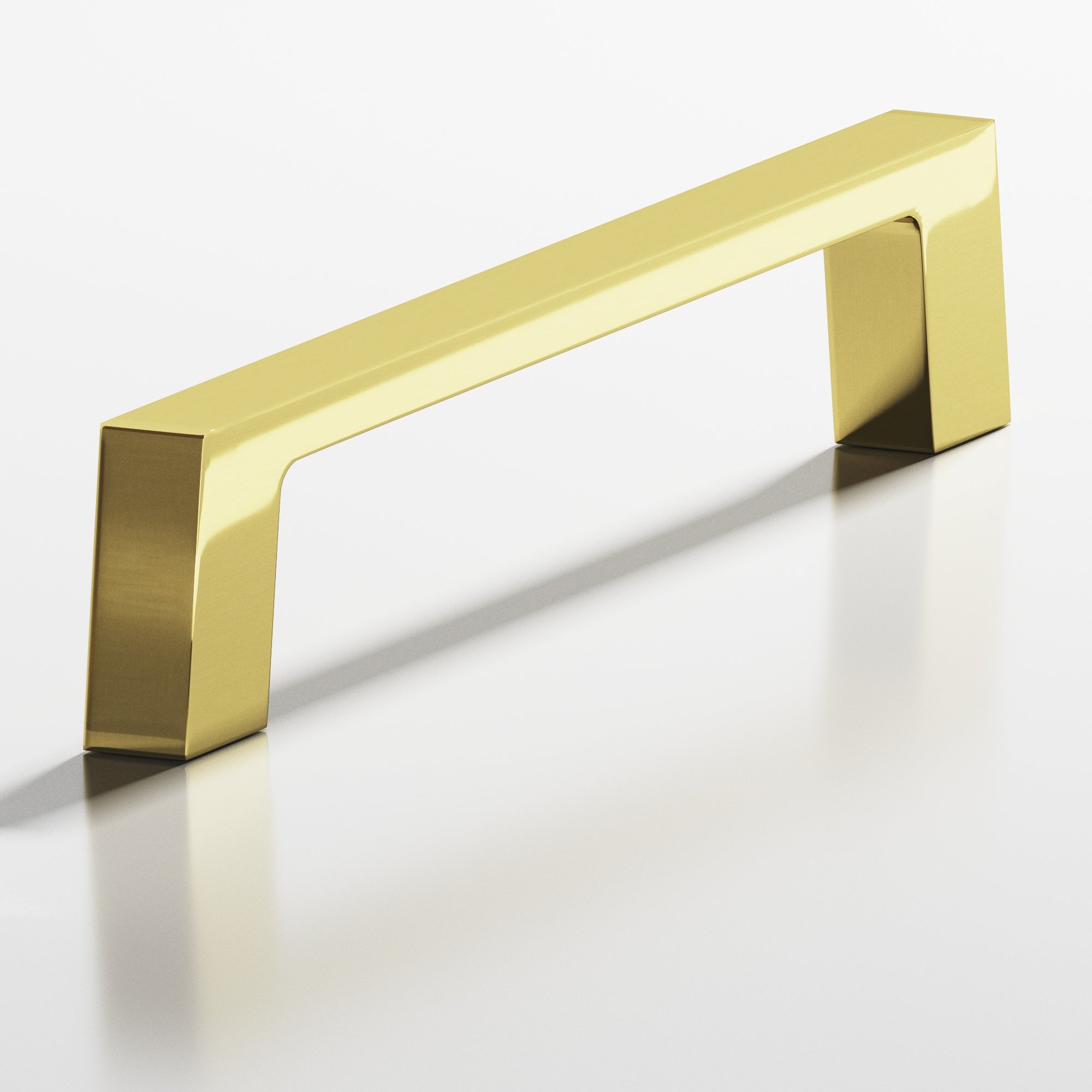 Colonial Bronze Series 741 4" Rectangular Cabinet Pull With Tapered Square Legs Unlacquered Polished Brass / 4"